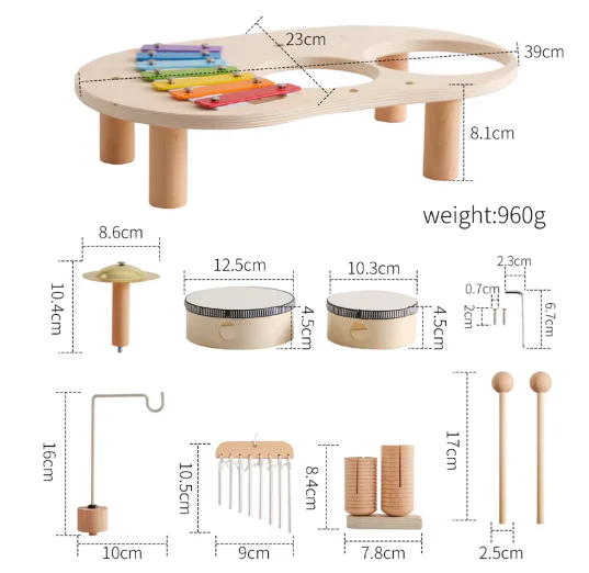Montessori Baby Music Table Wooden Xylophone Educational Toy Gift - Image 9