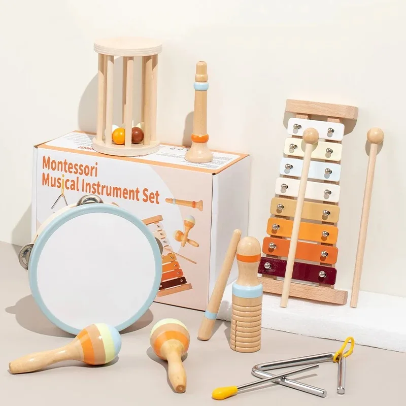 Montessori Wooden Toddler Musical Instrument Set Xylophone Educational Toy Kit - Image 2