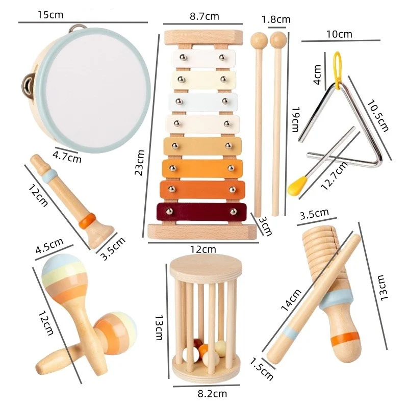 Montessori Wooden Toddler Musical Instrument Set Xylophone Educational Toy Kit - Image 4
