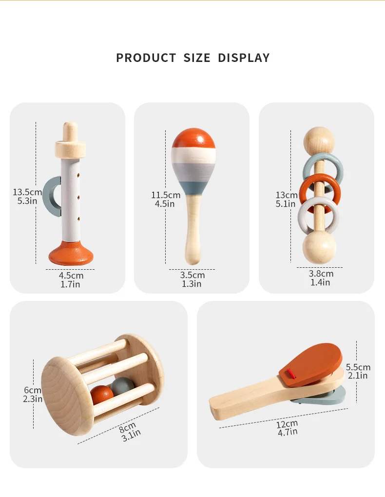 Montessori Wooden Toddler Musical Instrument Set Xylophone Educational Toy Kit - Image 6