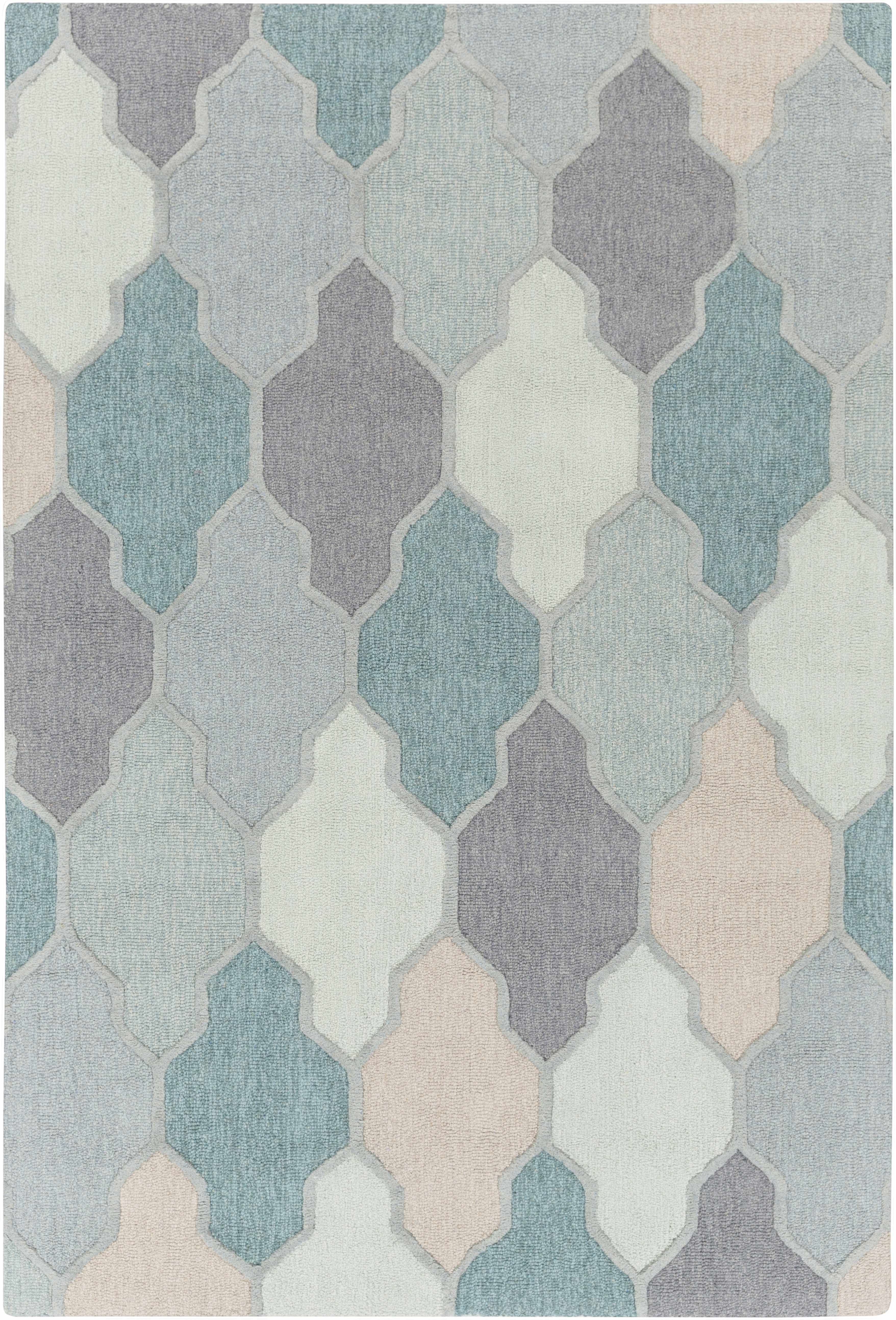 Monteview Sage&Teal Geometric Wool Rug - Clearance - Image 11