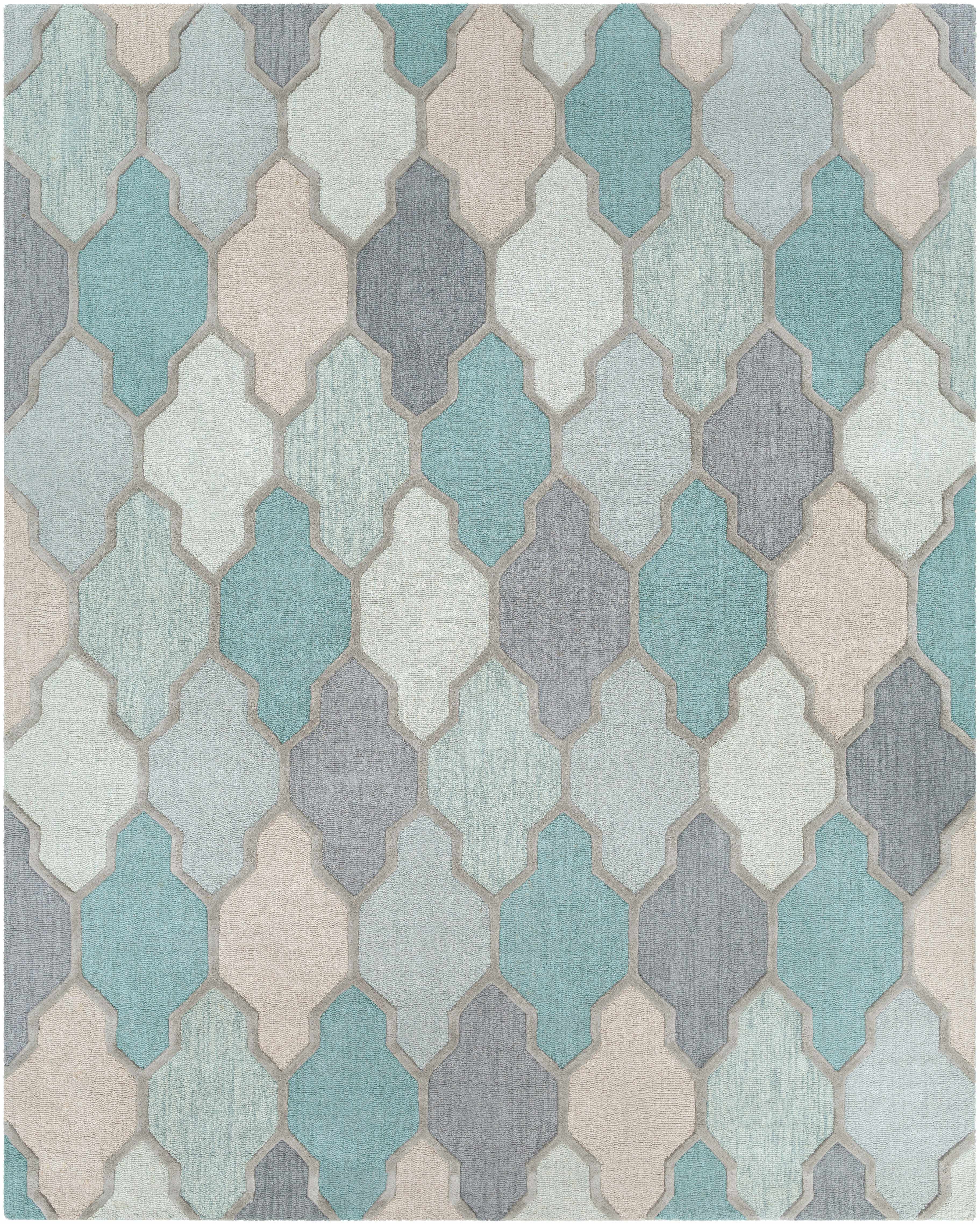 Monteview Sage&Teal Geometric Wool Rug - Clearance - Image 12