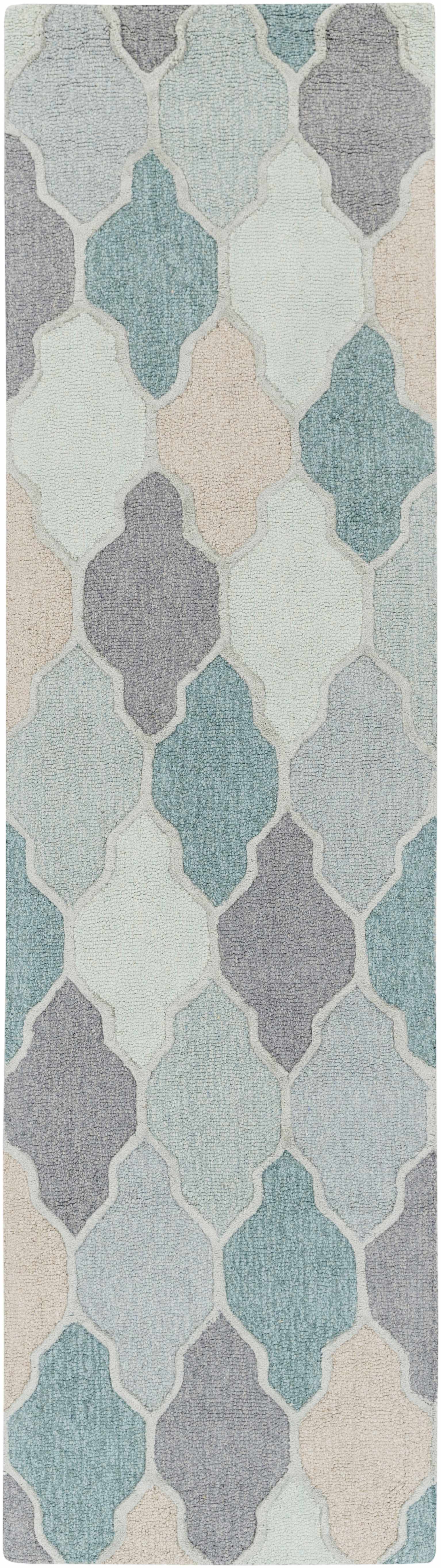 Monteview Sage&Teal Geometric Wool Rug - Clearance - Image 4