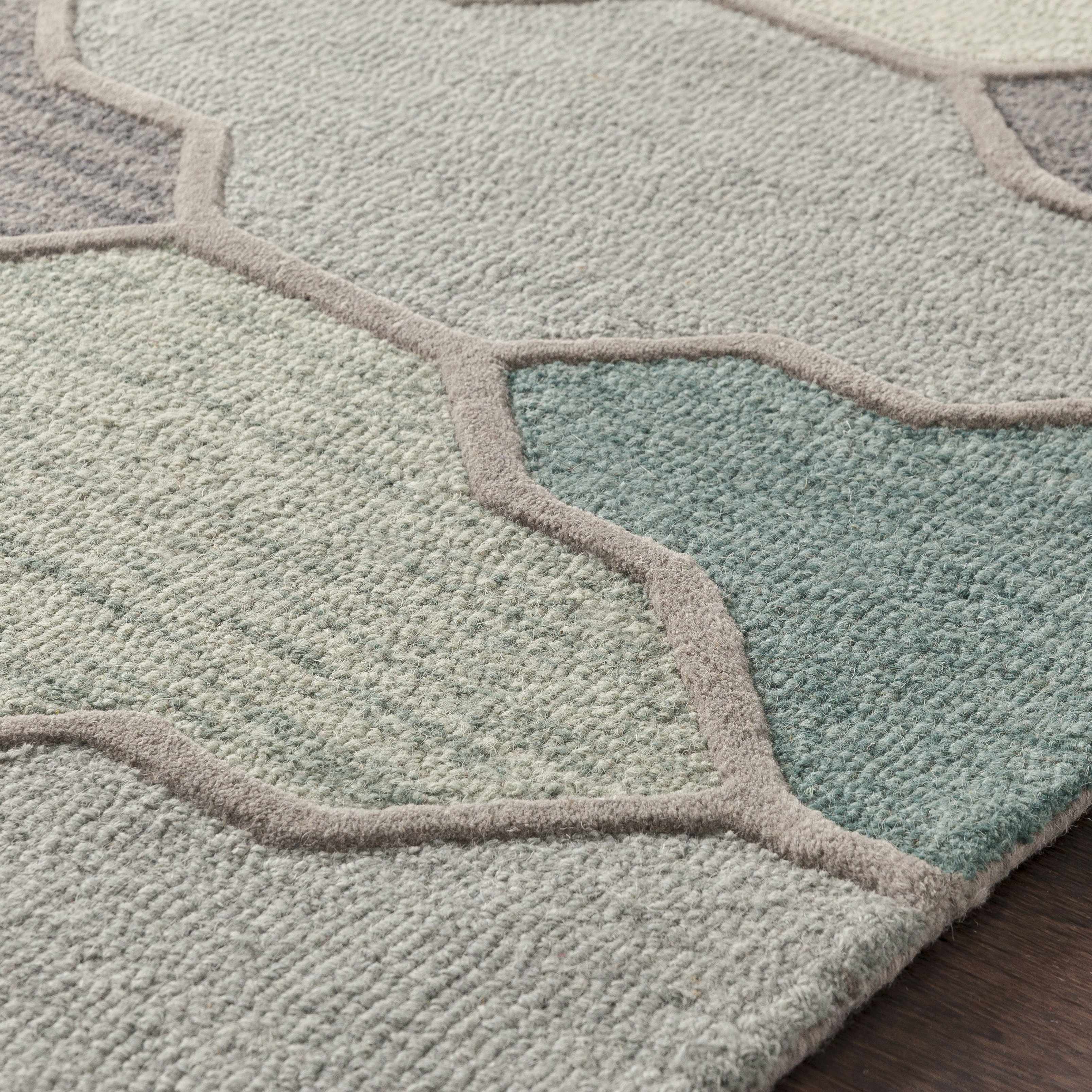 Monteview Sage&Teal Geometric Wool Rug - Clearance - Image 6