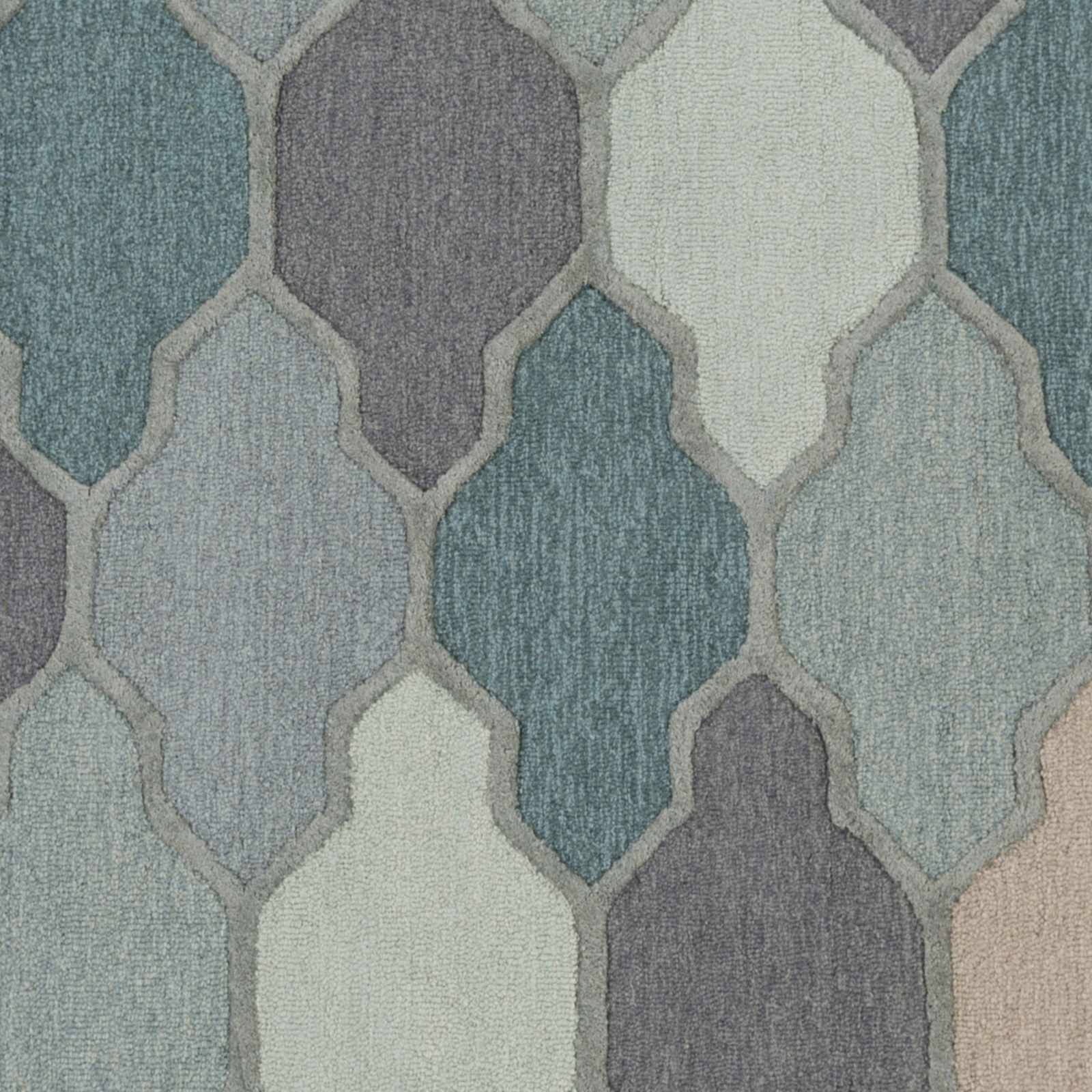 Monteview Sage&Teal Geometric Wool Rug - Clearance - Image 7