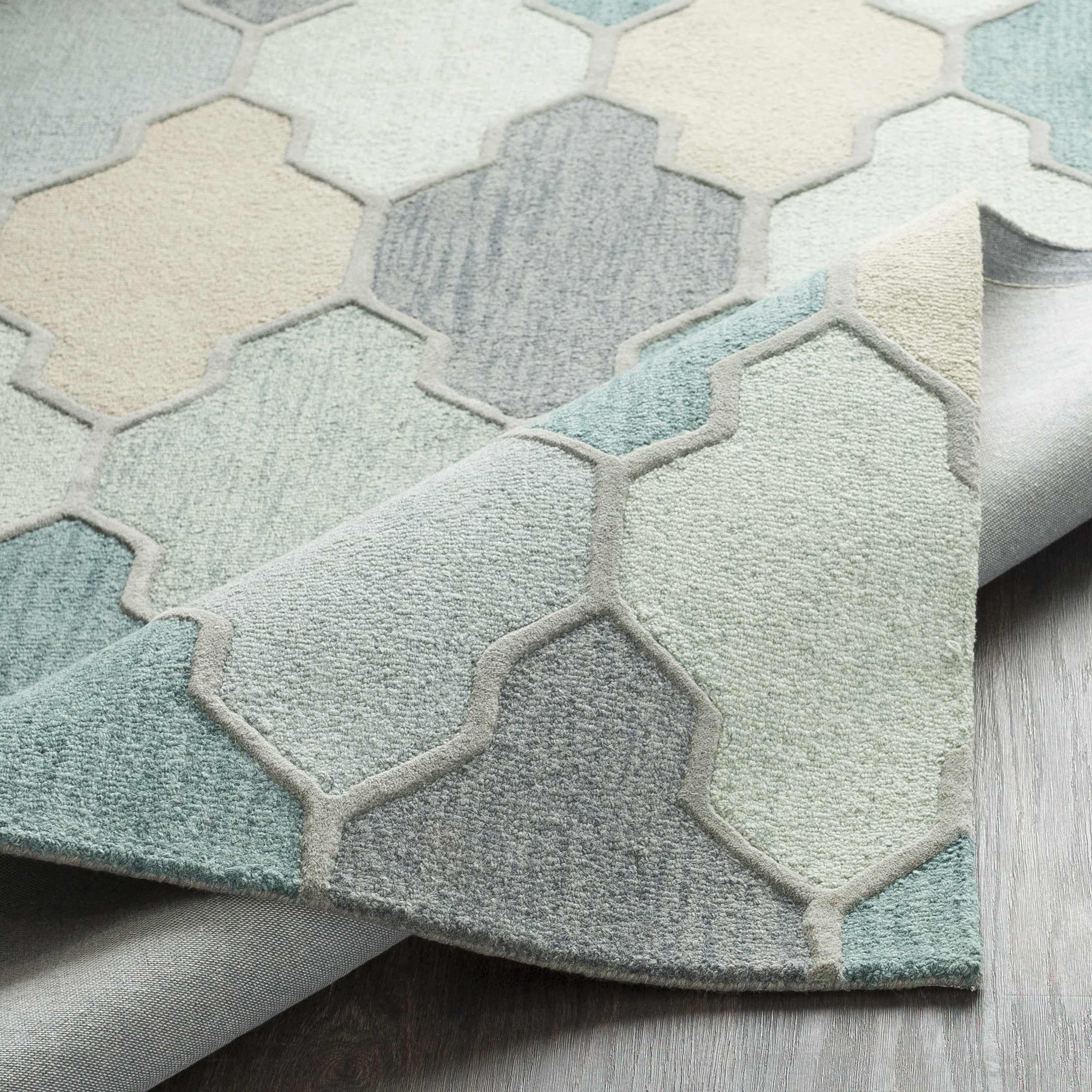 Monteview Sage&Teal Geometric Wool Rug - Clearance - Image 8