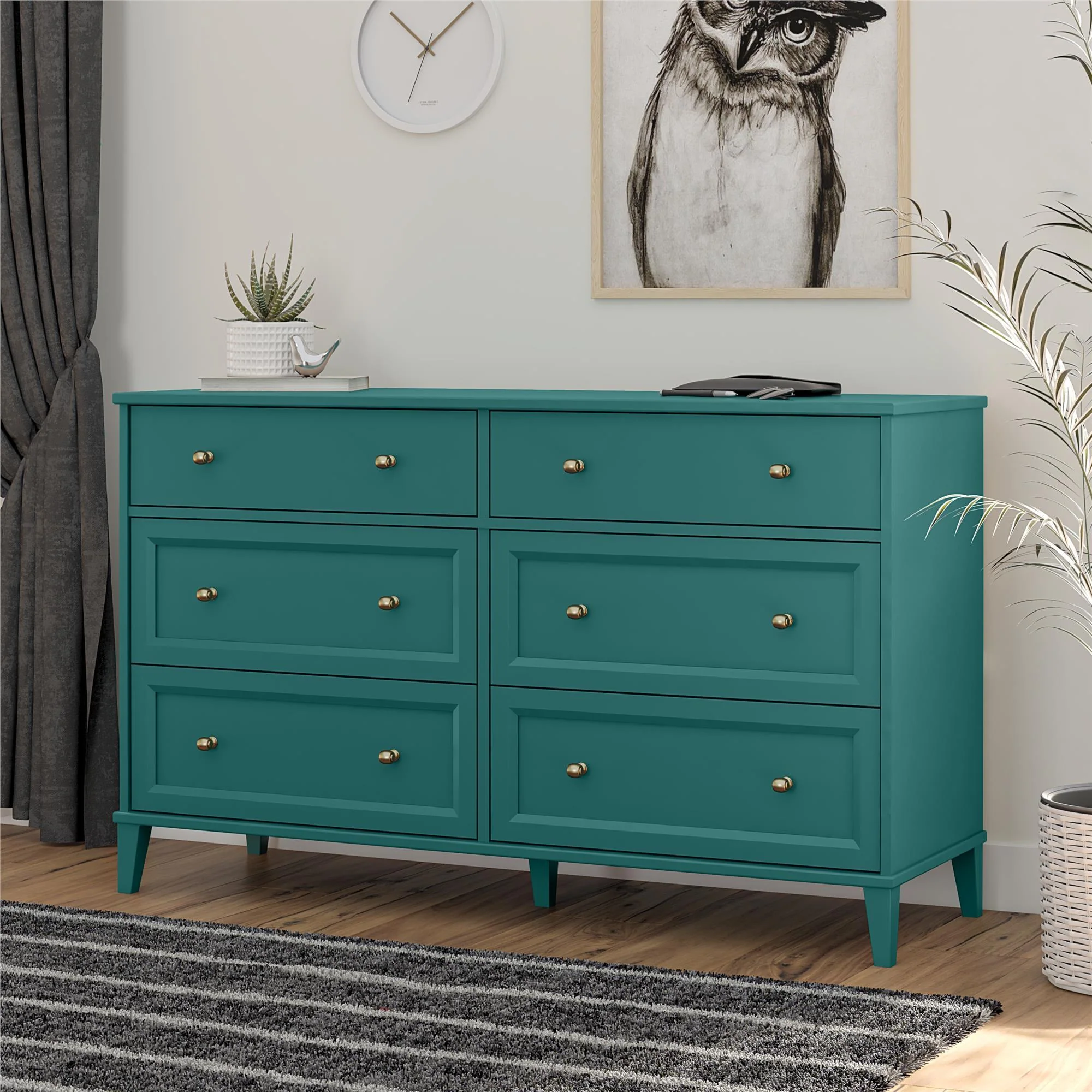 Monticello - 6 Drawer Dresser - Green - Image 4