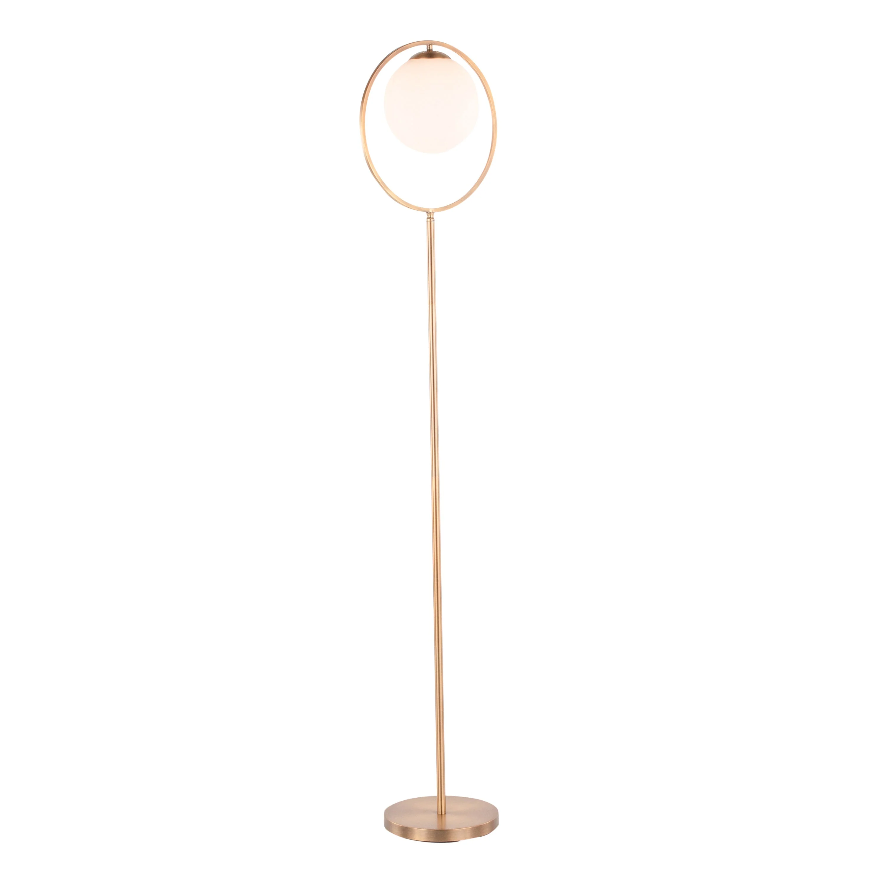 Moon Contemporary Floor Lamp in Gold Metal and Frosted Glass - Image 2