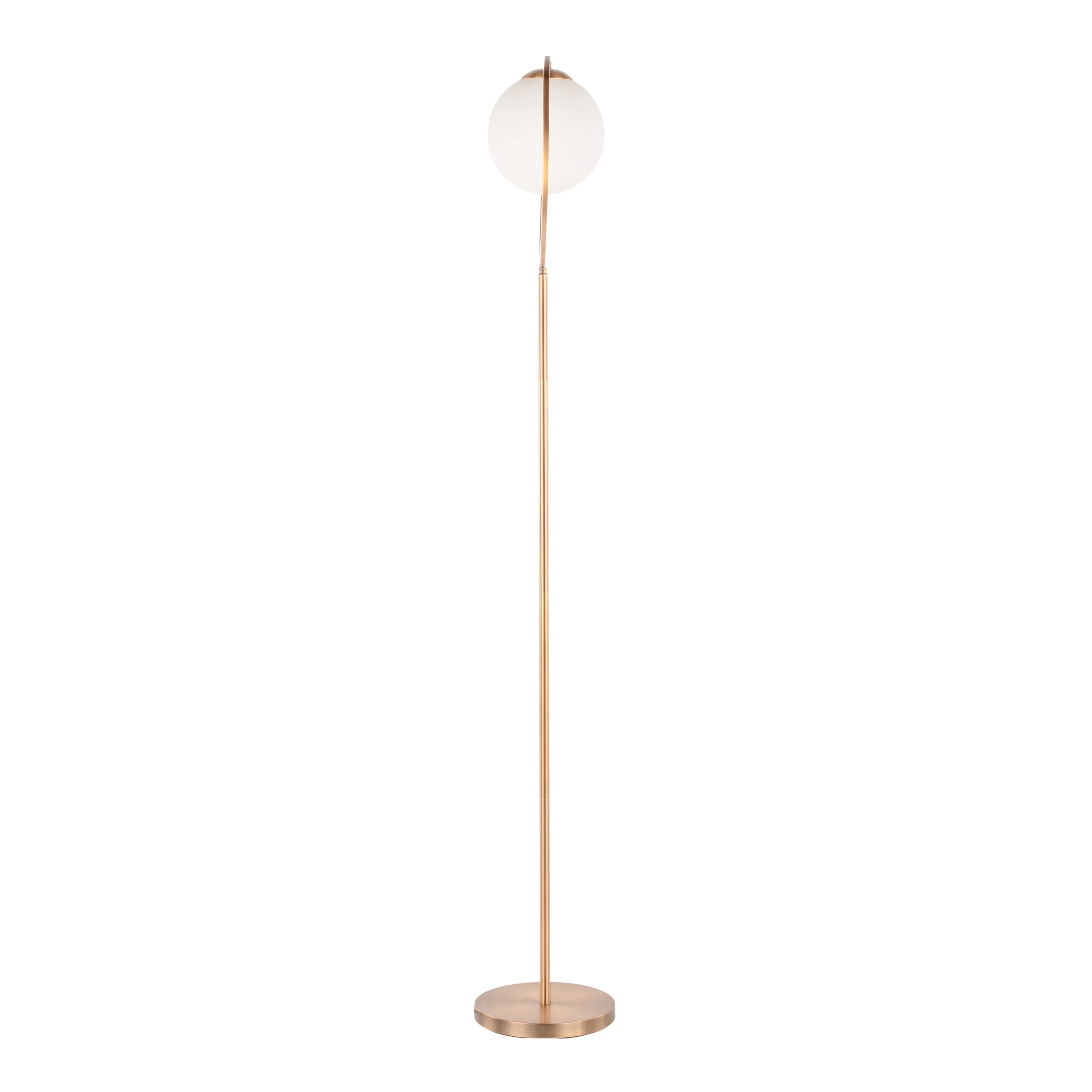 Moon Contemporary Floor Lamp in Gold Metal and Frosted Glass - Image 3