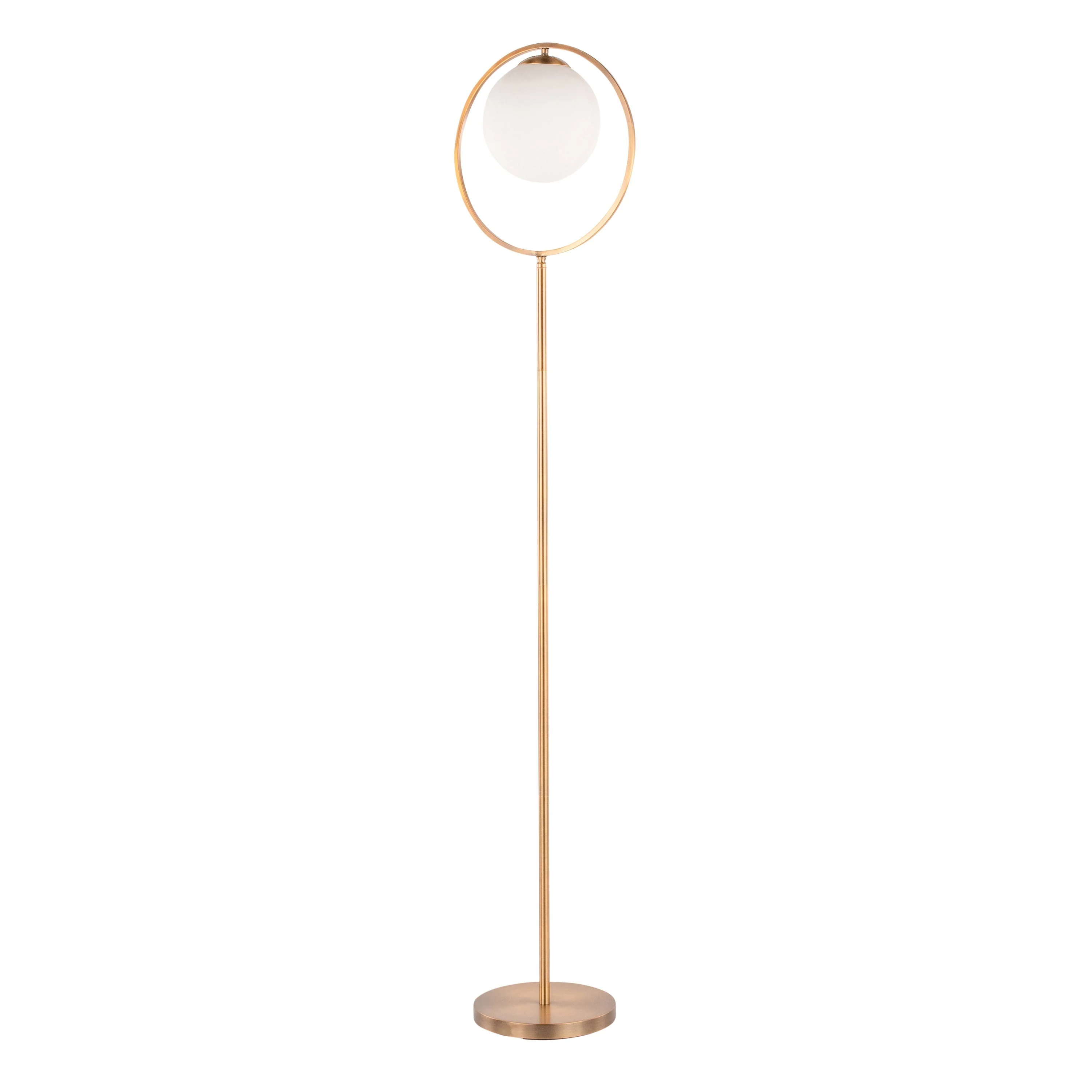 Moon Contemporary Floor Lamp in Gold Metal and Frosted Glass - Image 4