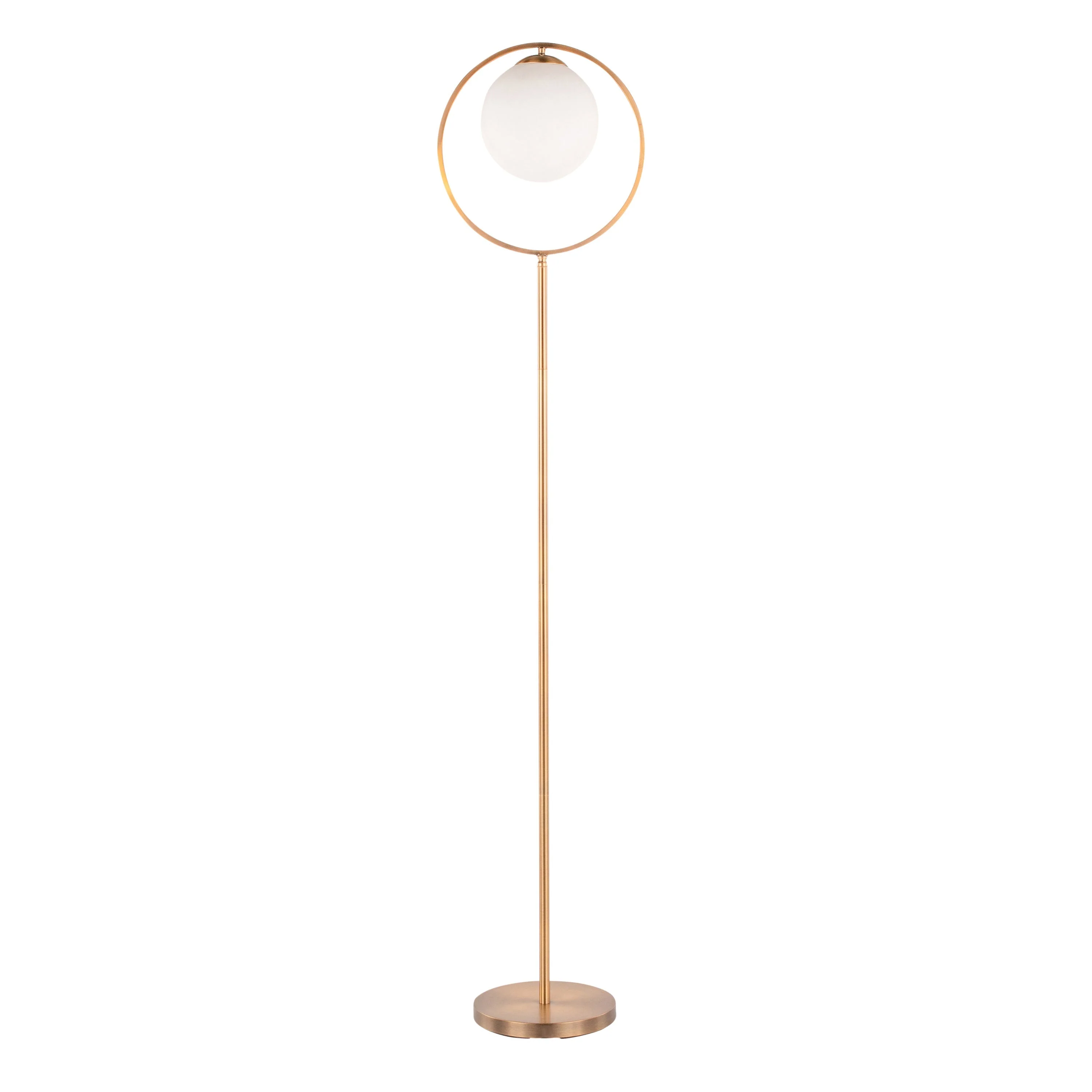 Moon Contemporary Floor Lamp in Gold Metal and Frosted Glass - Image 5
