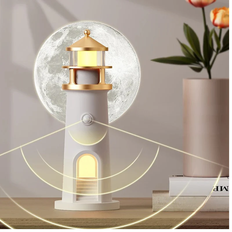 Moon Lamp Projection Lighthouse Night Light Bluetooth Music Remote Control Ambient Lamp - Image 10