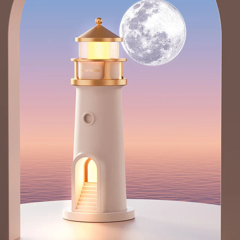 Moon Lamp Projection Lighthouse Night Light Bluetooth Music Remote Control Ambient Lamp - Image 4