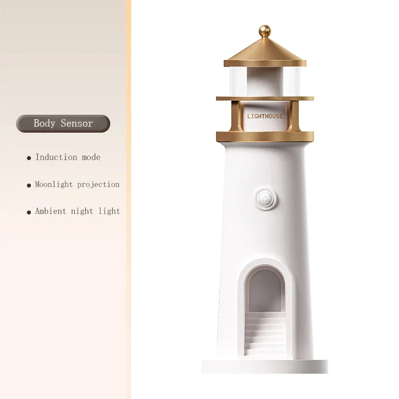 Moon Lamp Projection Lighthouse Night Light Bluetooth Music Remote Control Ambient Lamp - Image 6