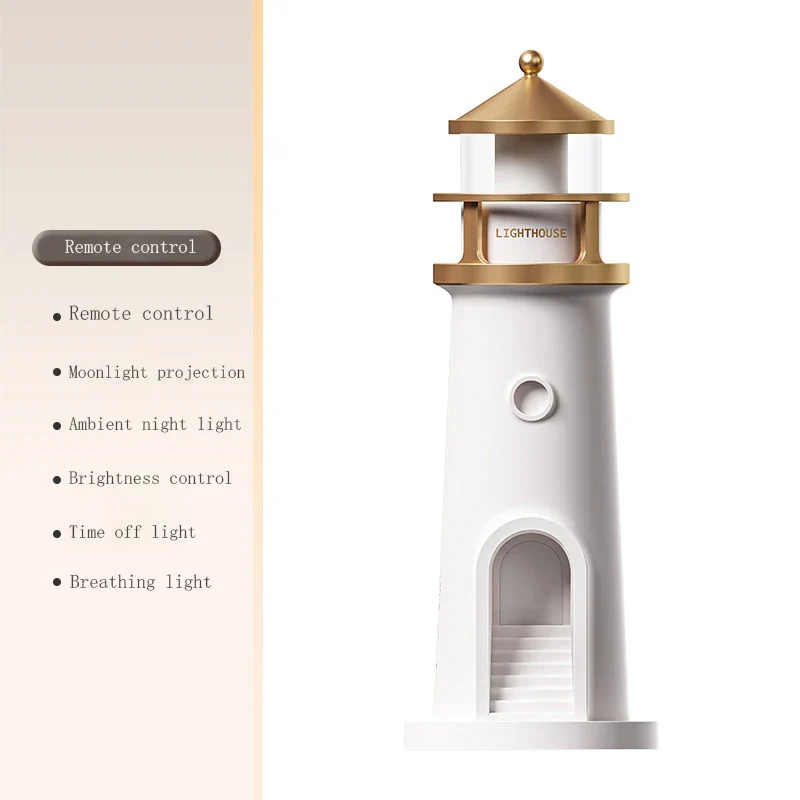 Moon Lamp Projection Lighthouse Night Light Bluetooth Music Remote Control Ambient Lamp - Image 7