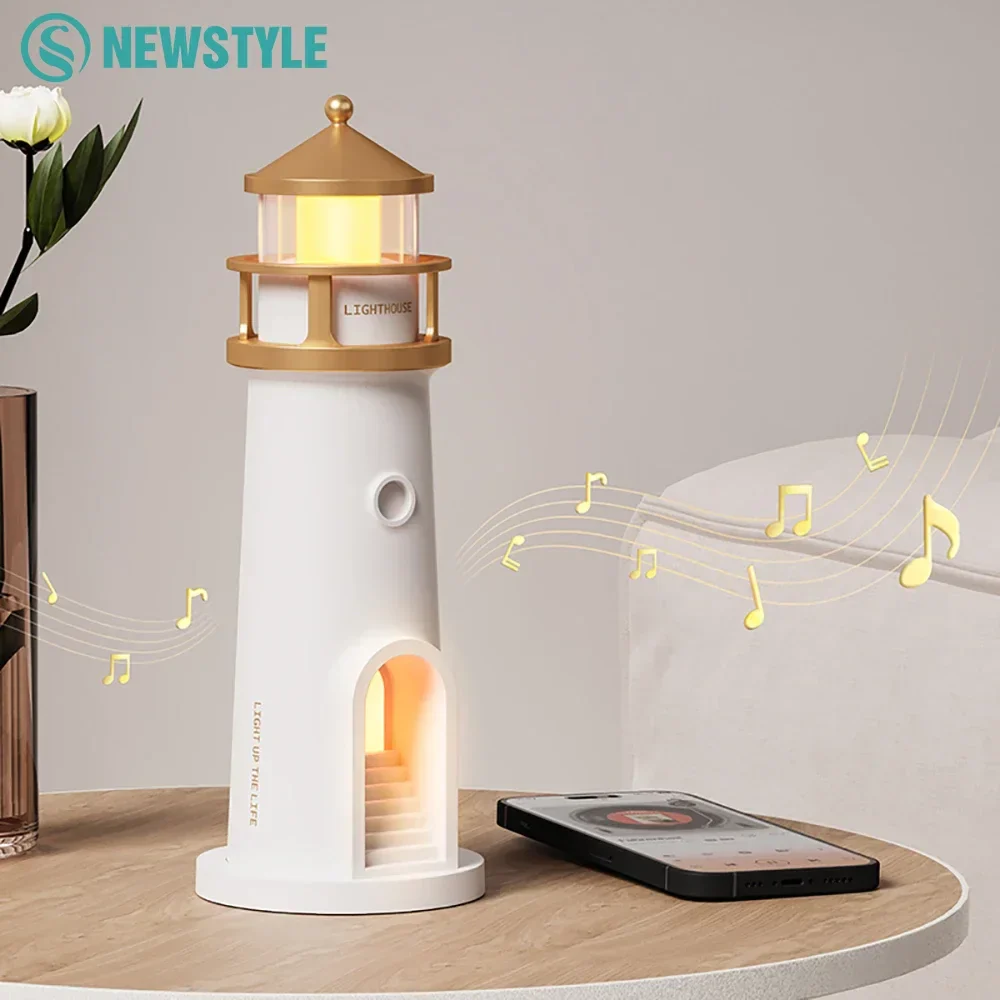 Moon Projection Night Light Lighthouse Lamp Motion Sensor Dimmable Bluetooth Gift - Image 2