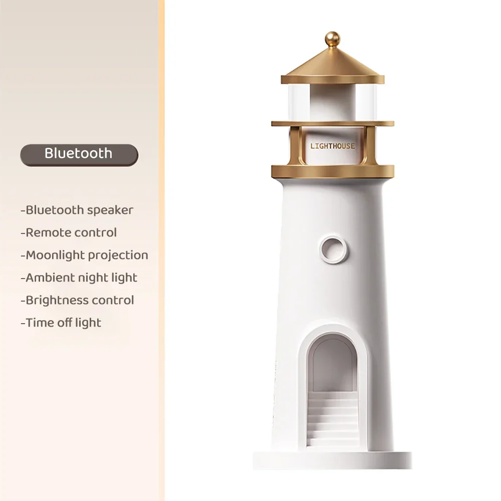 Moon Projection Night Light Lighthouse Lamp Motion Sensor Dimmable Bluetooth Gift - Image 9