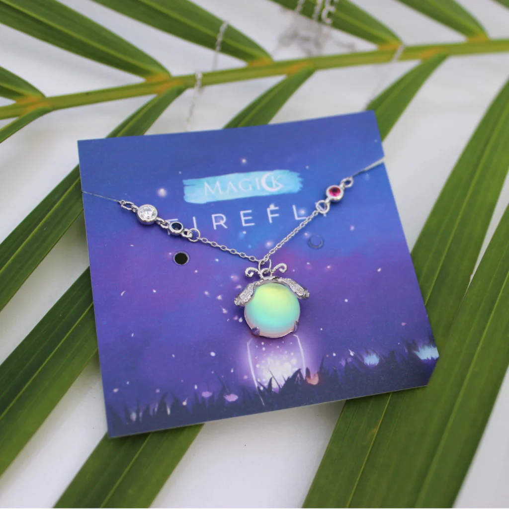 Moonstone Firefly Pendant Necklace Sterling Silver Handmade Gemstone Necklace - Image 6