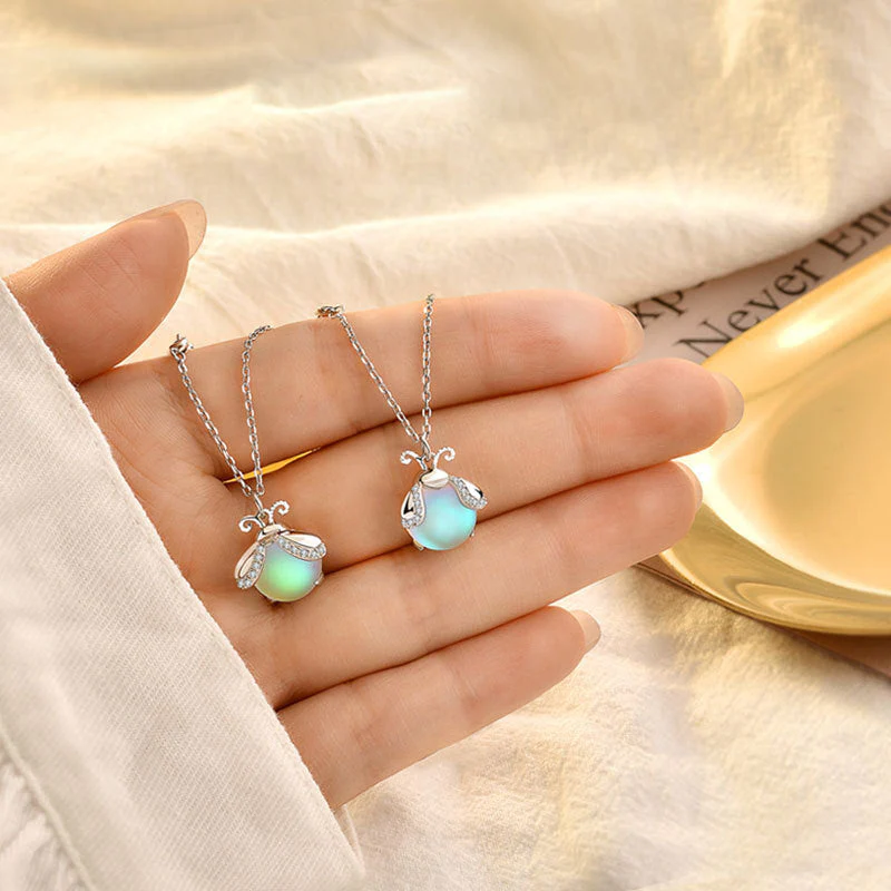 Moonstone Firefly Pendant Necklace Sterling Silver Handmade Gemstone Necklace - Image 7