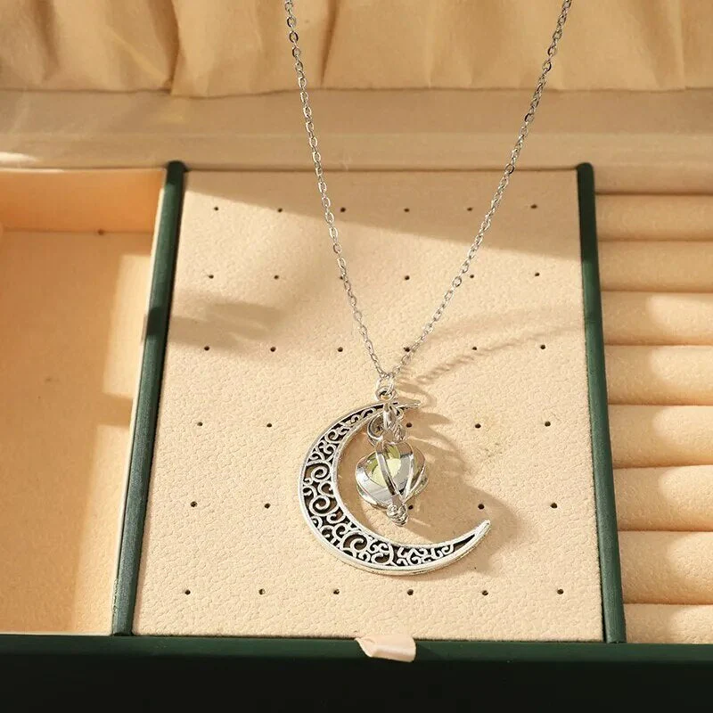Moonstone Pendant Necklace Stainless Steel Moonstone Jewelry Women Gift - Image 3