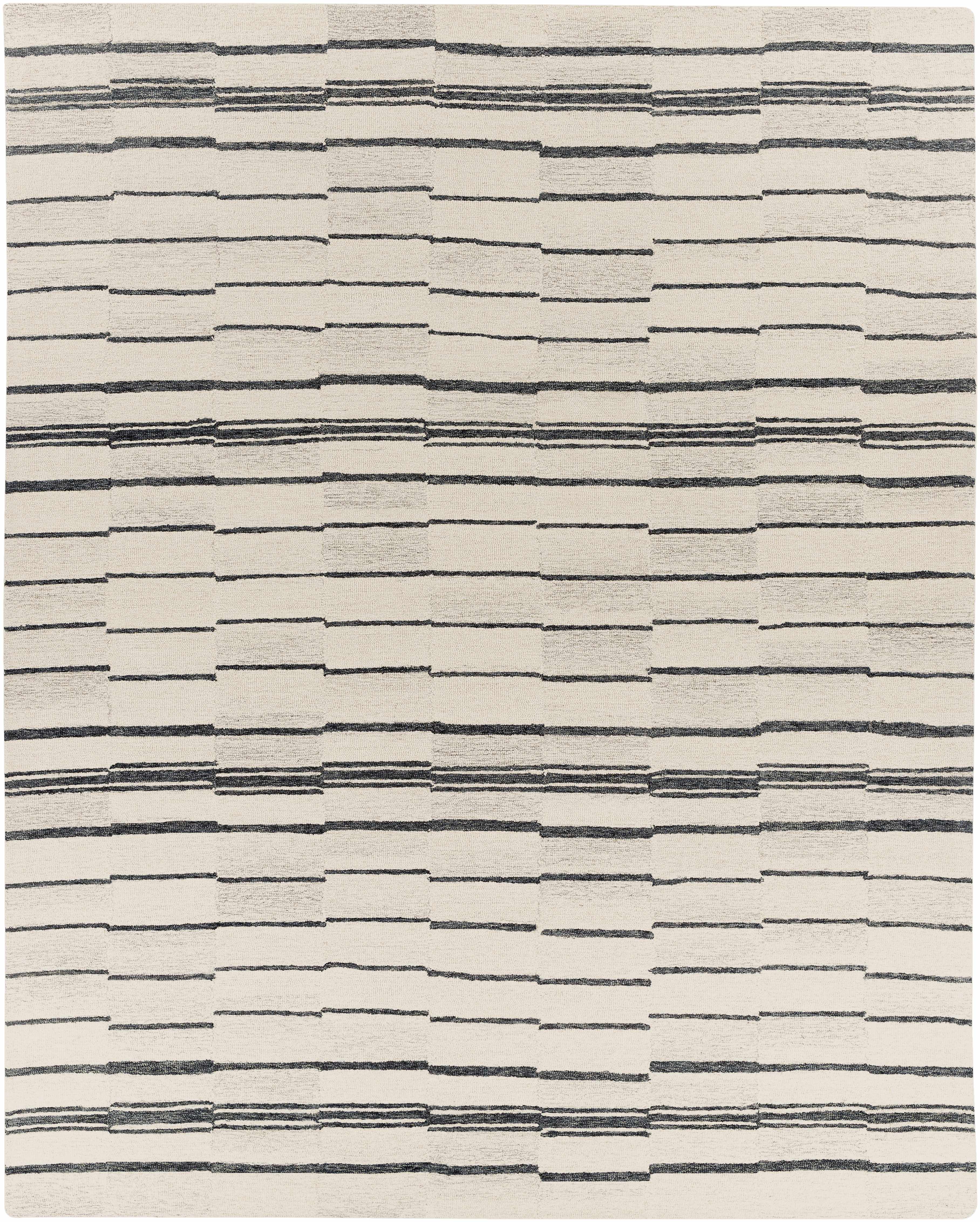 Moorebank Black Striped Wool Rug - Image 14