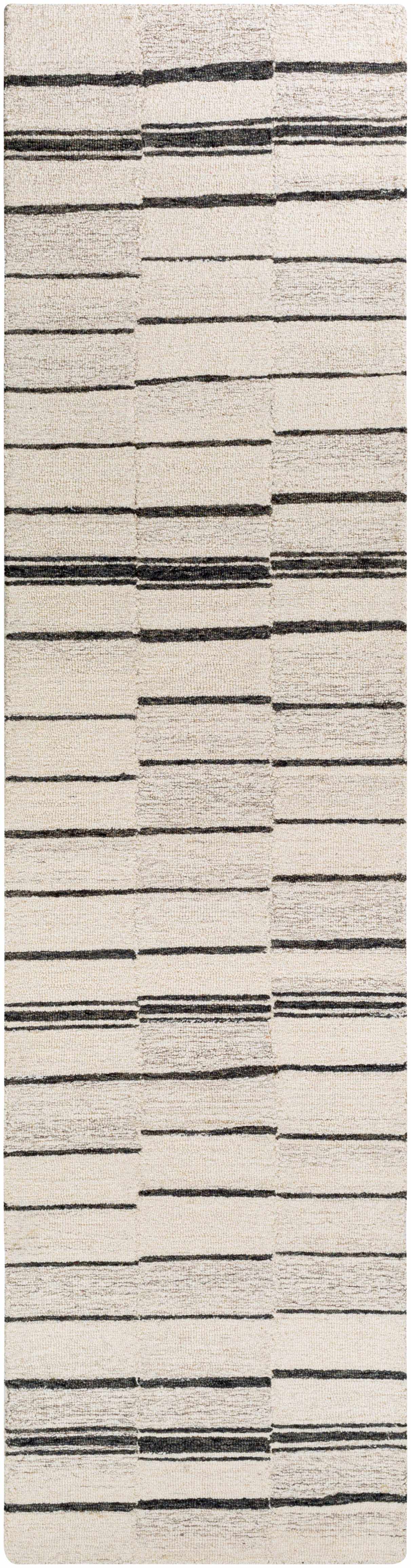 Moorebank Black Striped Wool Rug - Image 15