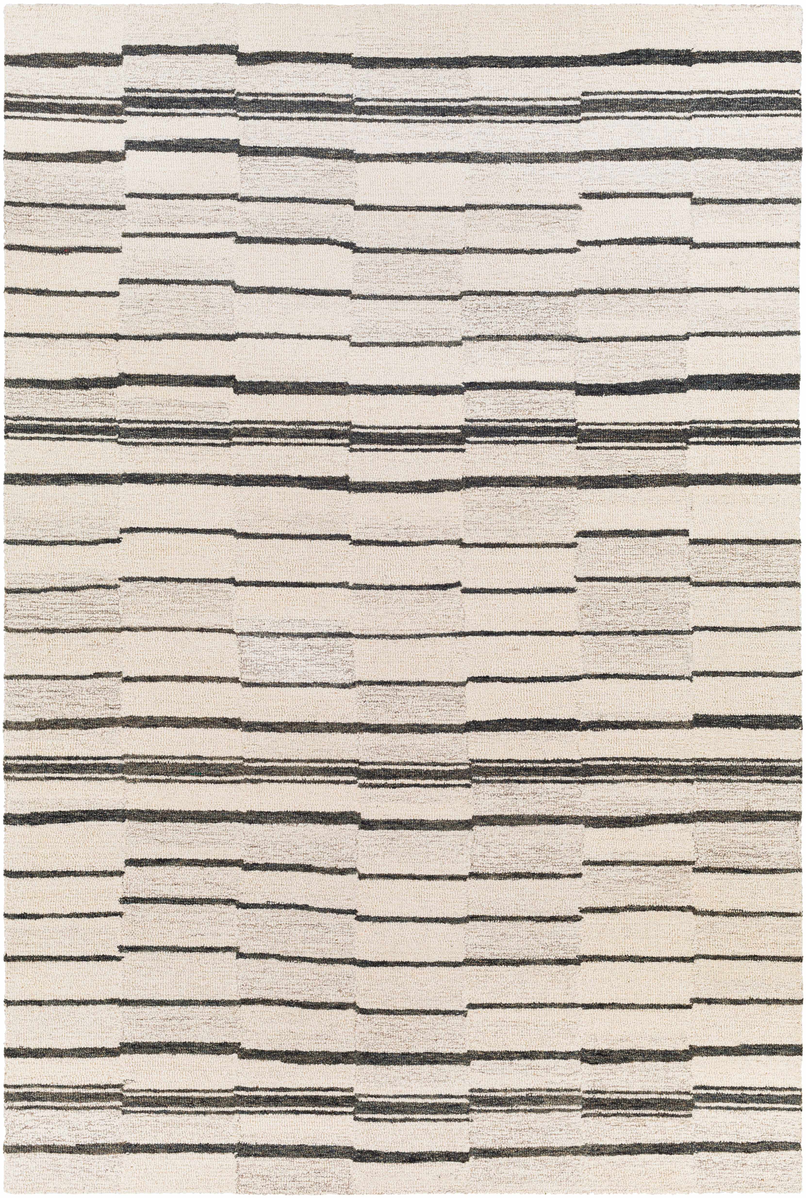 Moorebank Black Striped Wool Rug - Image 17