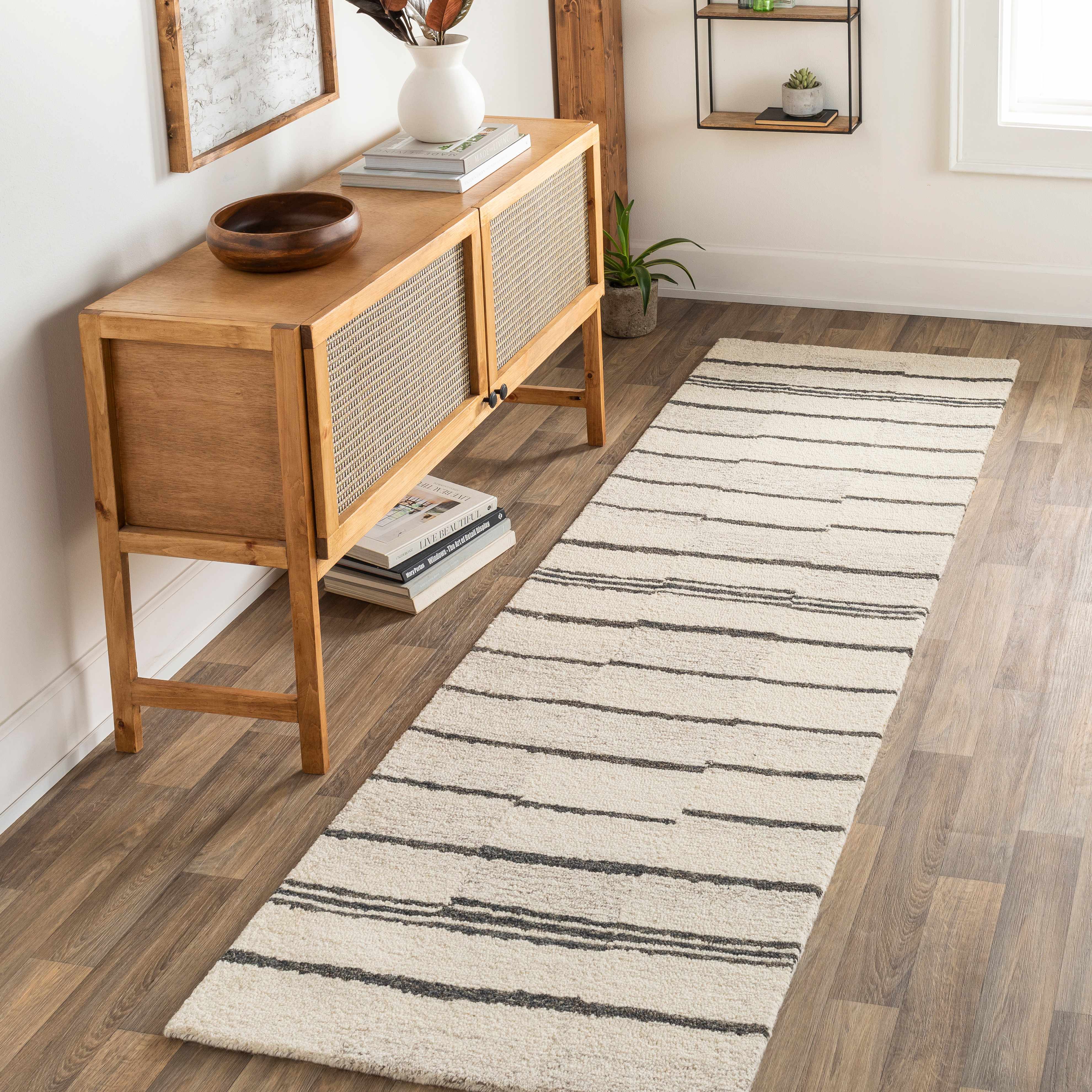 Moorebank Black Striped Wool Rug - Image 4