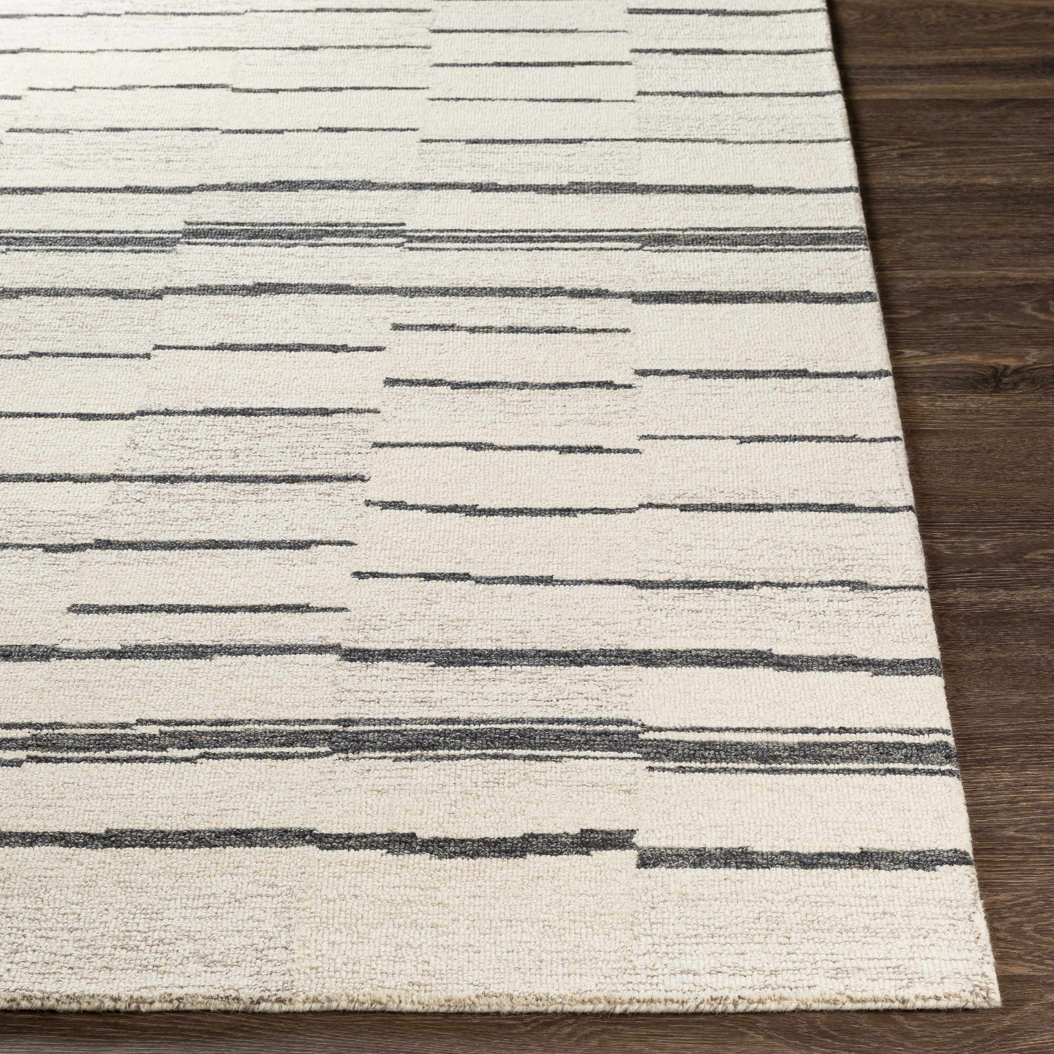 Moorebank Black Striped Wool Rug - Image 5