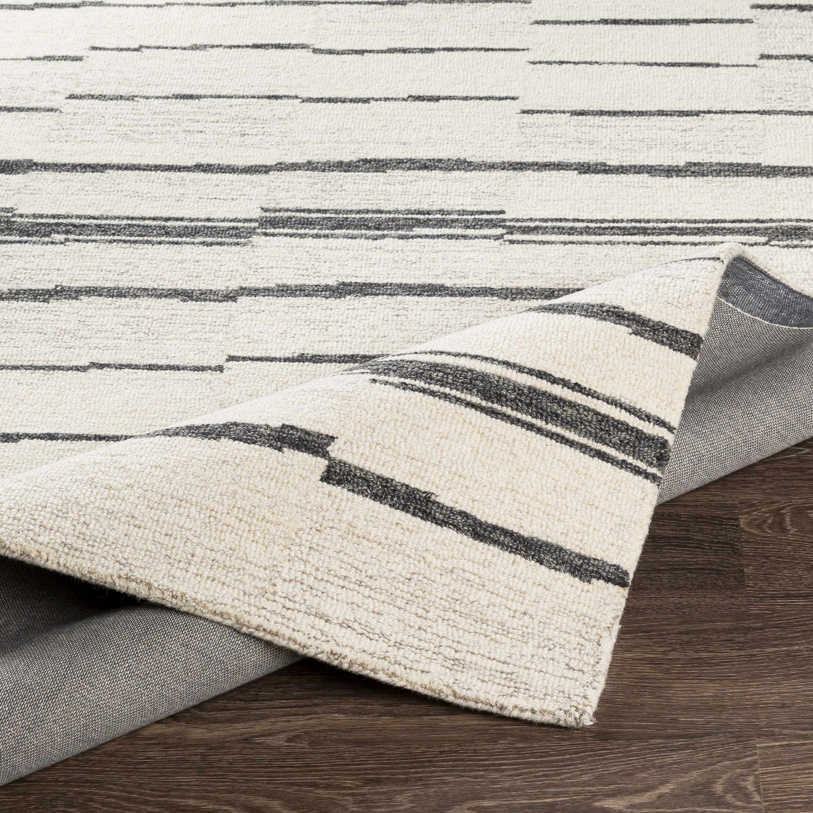 Moorebank Black Striped Wool Rug - Image 6