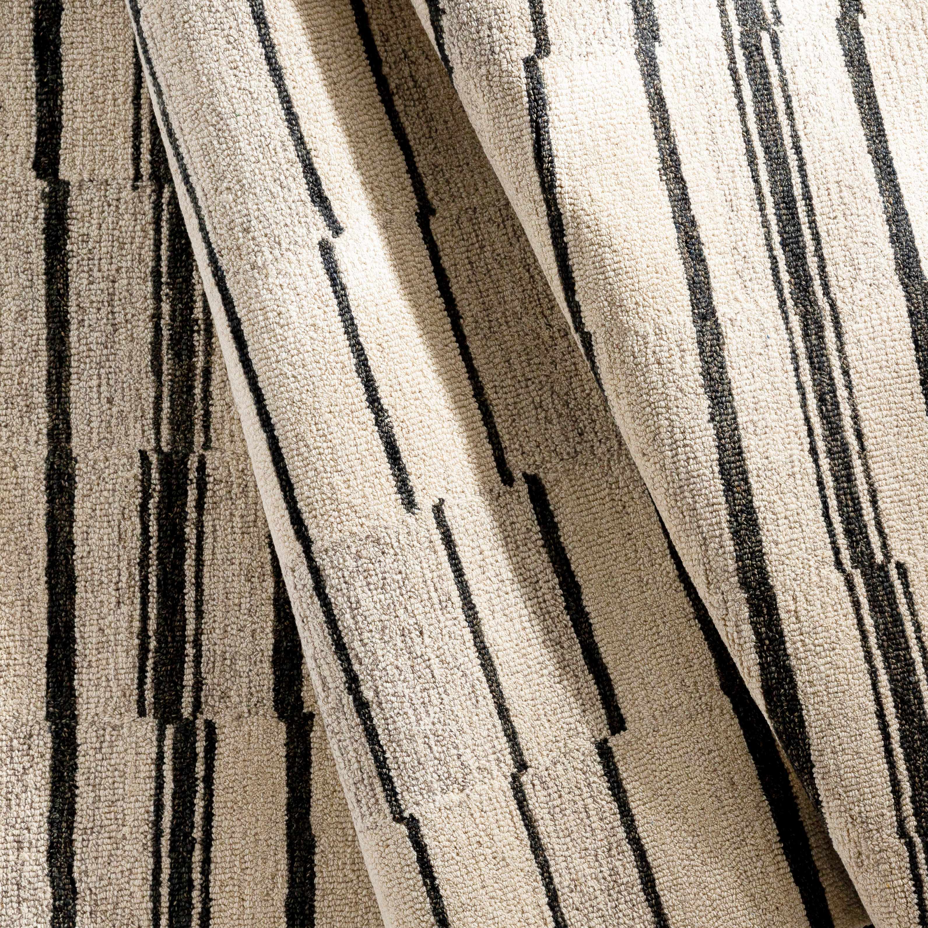 Moorebank Black Striped Wool Rug - Image 7