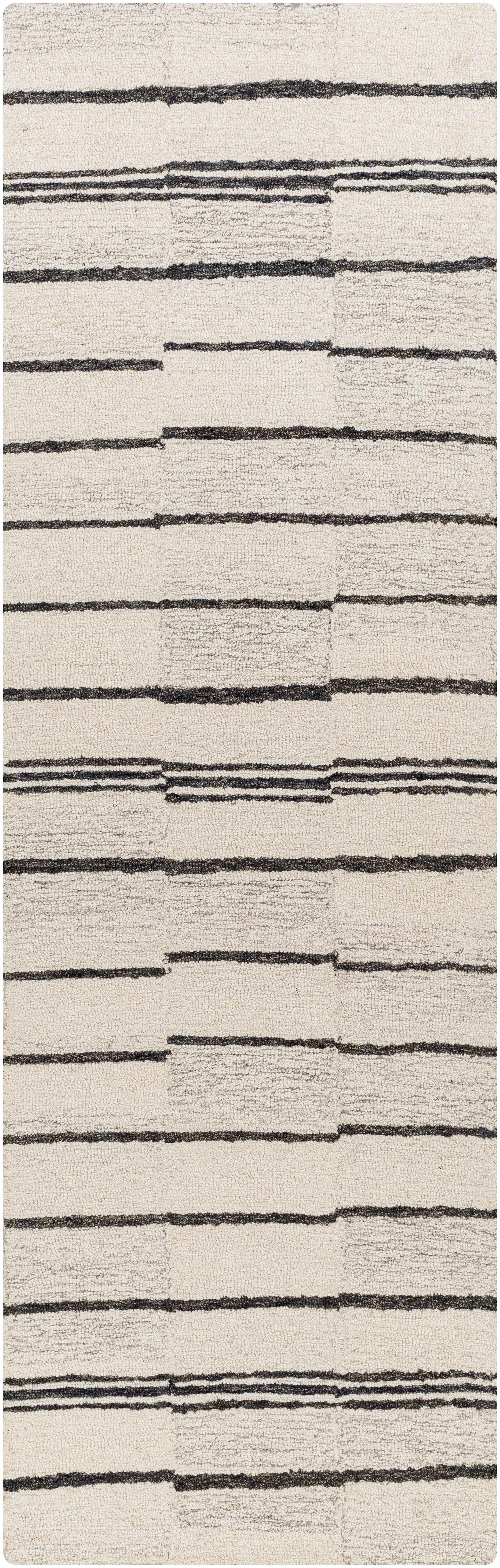 Moorebank Black Striped Wool Rug - Image 9