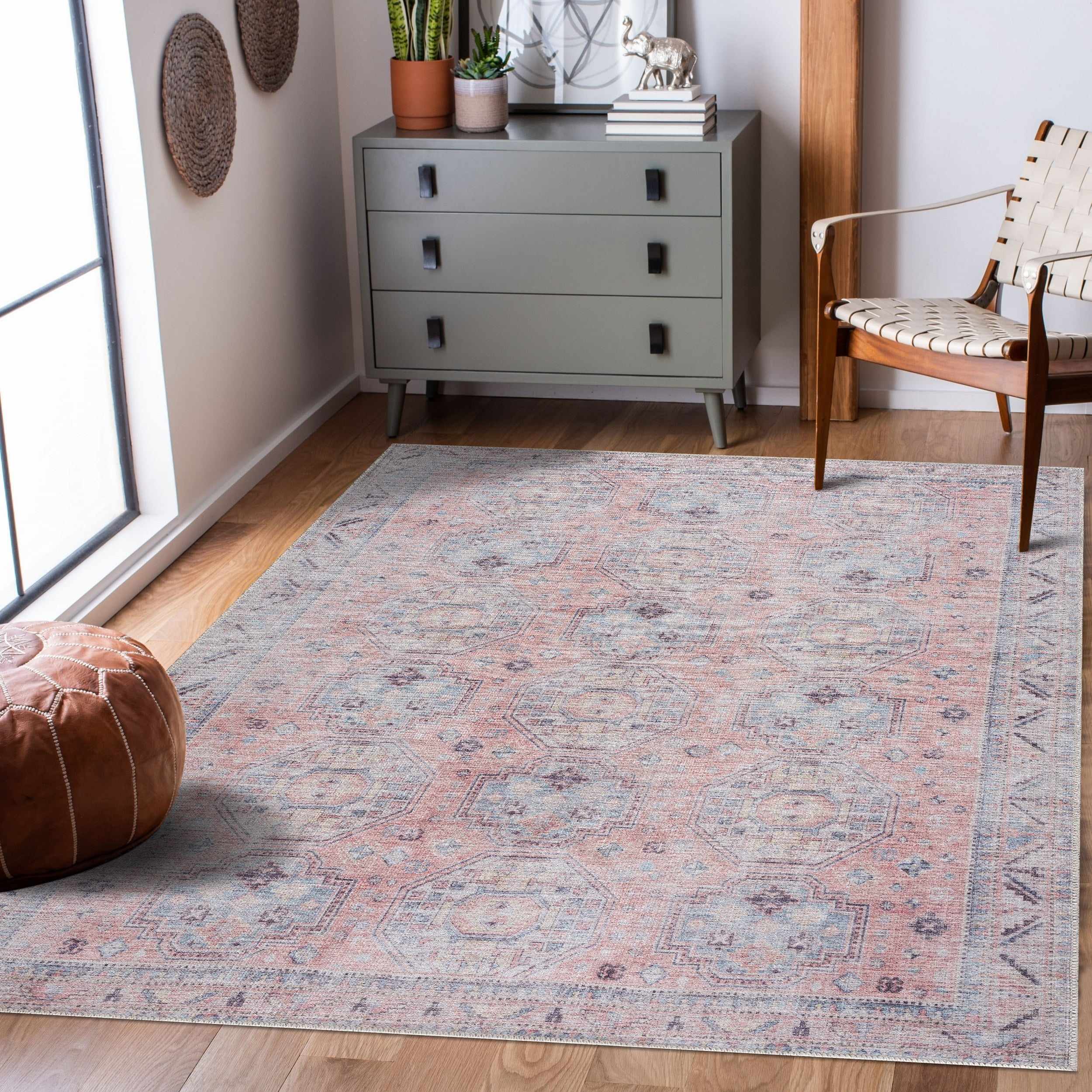 Morcott Peach Washable Area Rug - Image 2