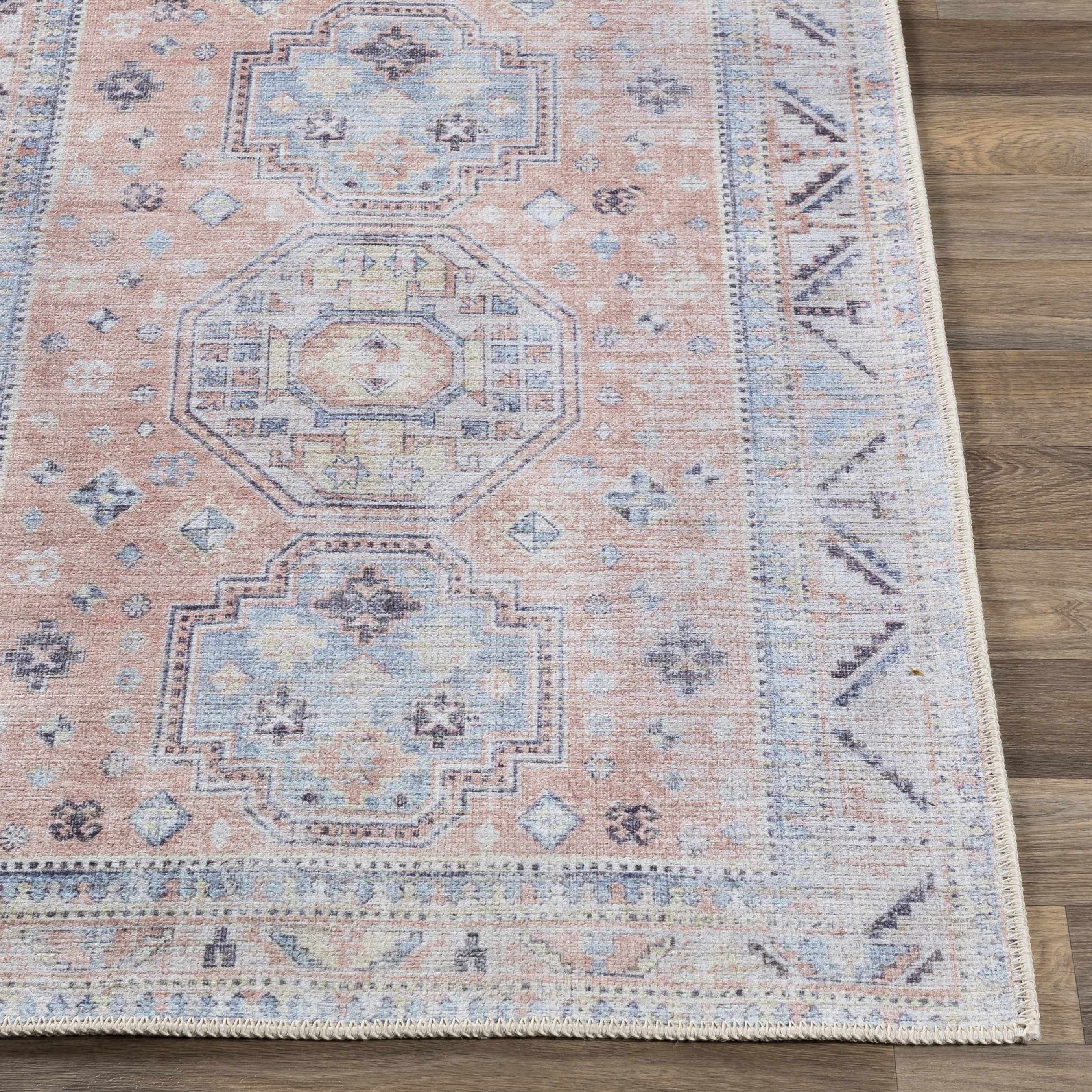 Morcott Peach Washable Area Rug - Image 5