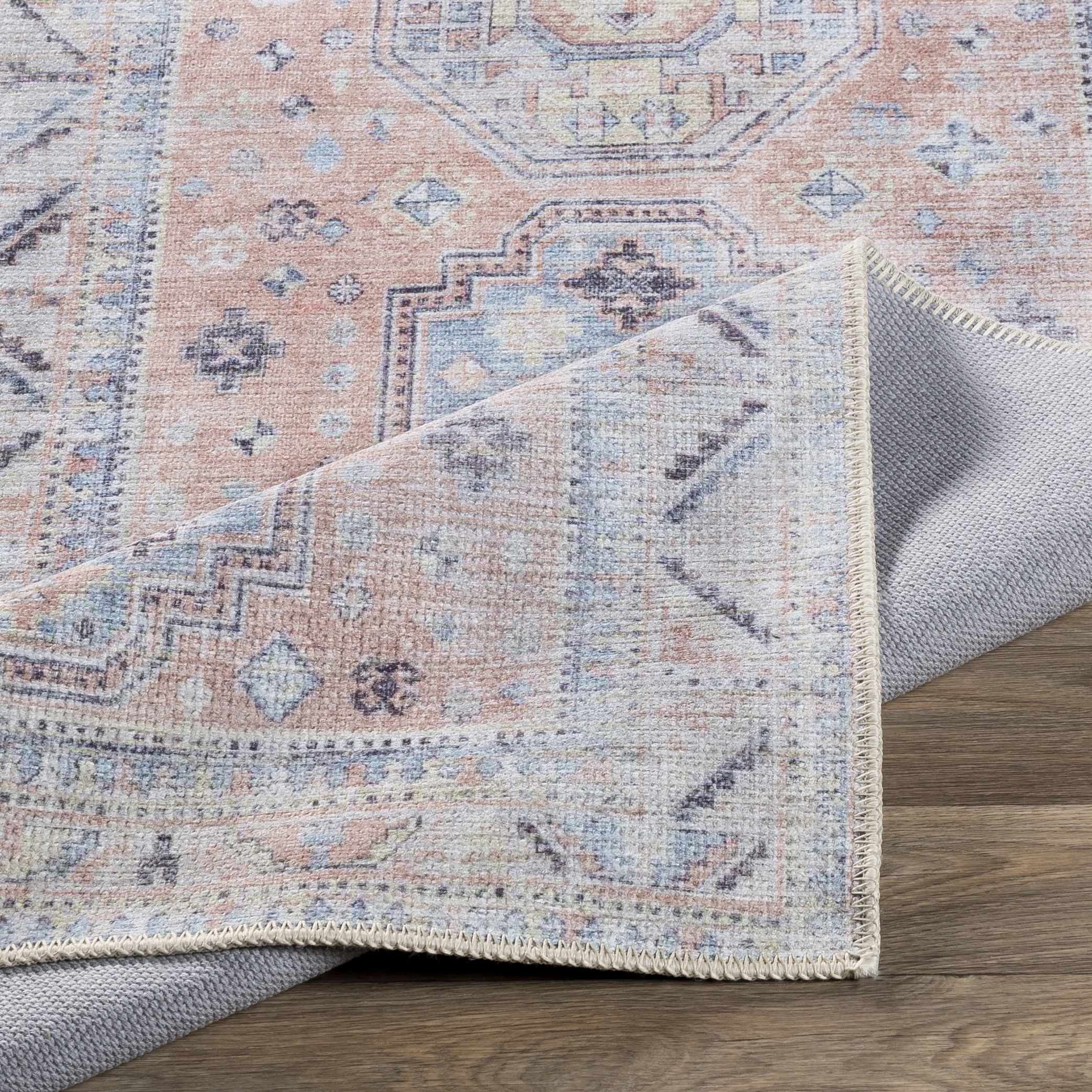 Morcott Peach Washable Area Rug - Image 7