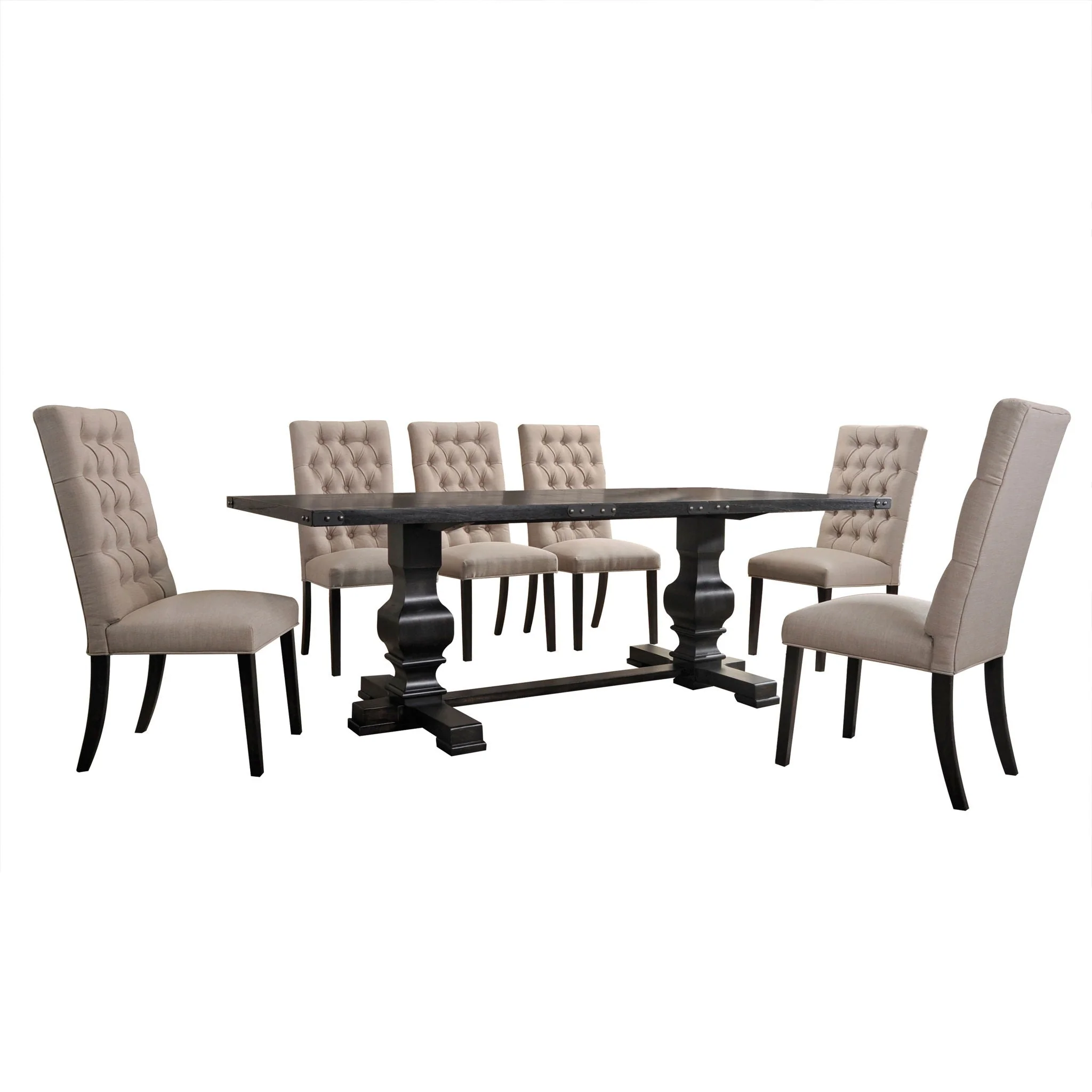 Morland - 7 Pieces Dining Room Set - Black - Image 2