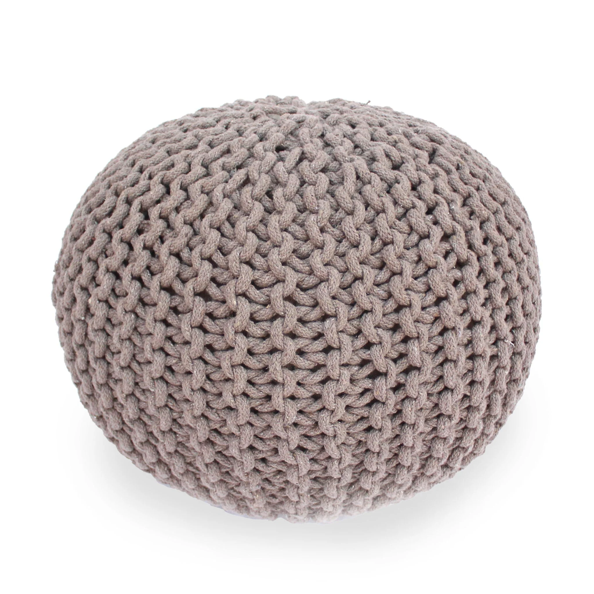 Moro - Knitted Round Pouf With Pumpkin Shape - Image 2