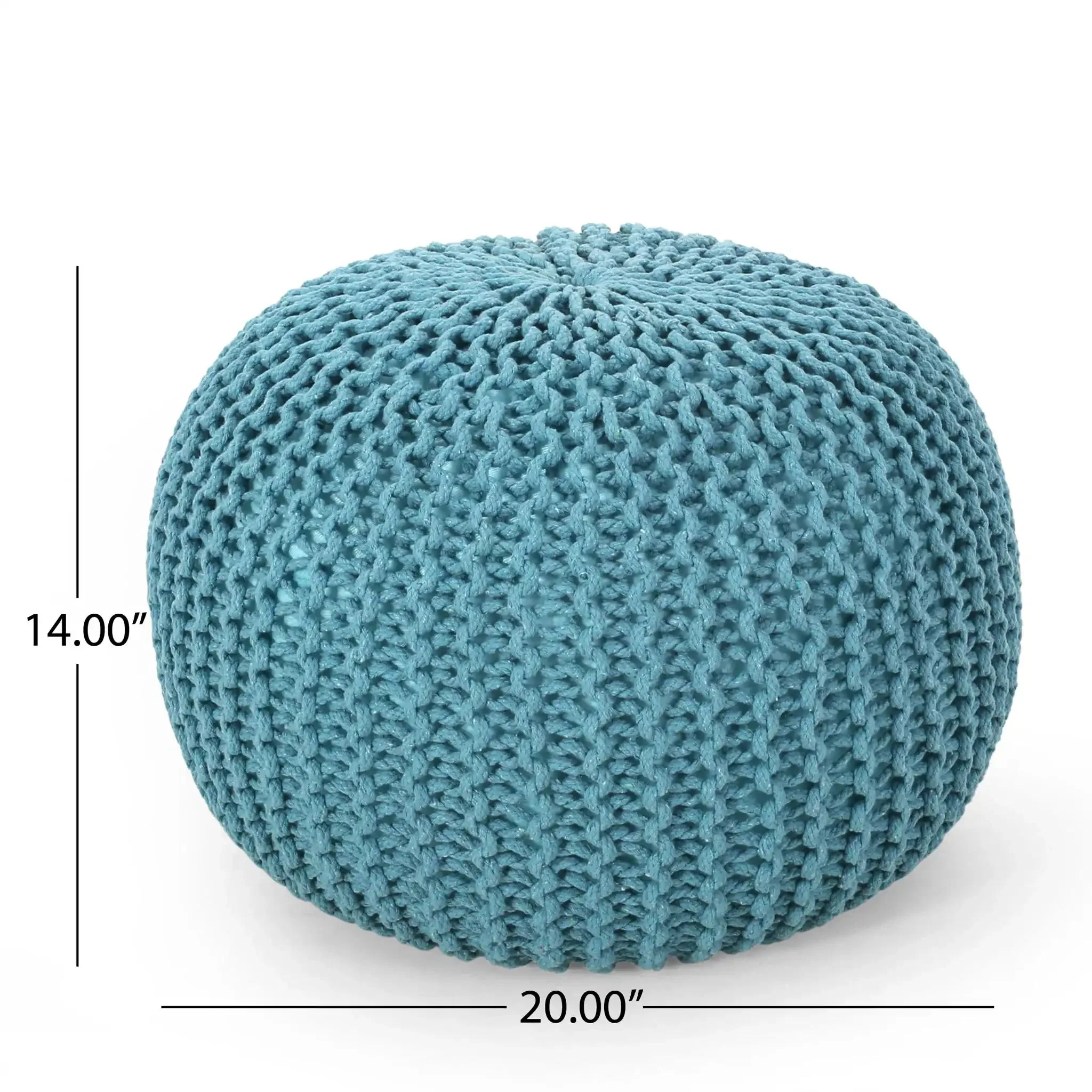 Moro - Knitted Round Pouf With Pumpkin Shape - Image 6