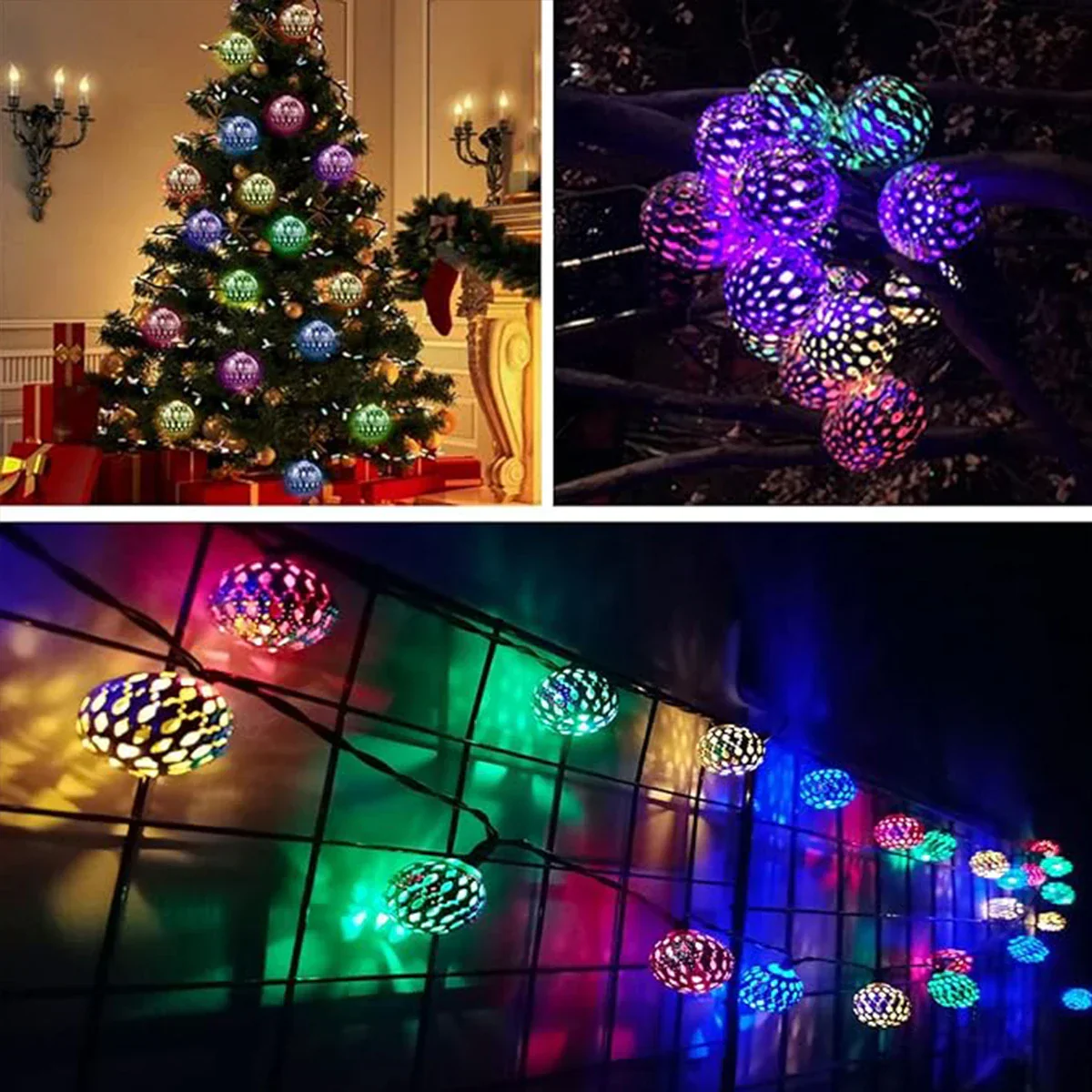 Moroccan Ball Solar String Lights Outdoor LED Fairy Lights for Garden Party Decor - Image 5