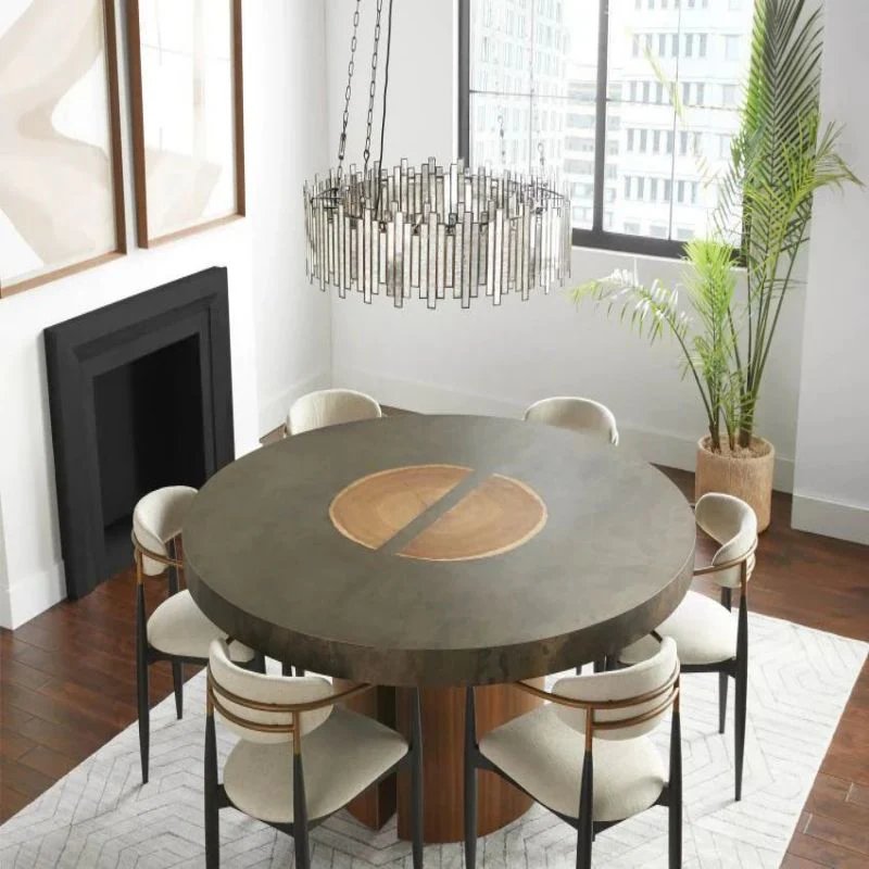Moroccan Mirrored Glass Chandelier 24" 36" E12 Brass Fixture - Image 4