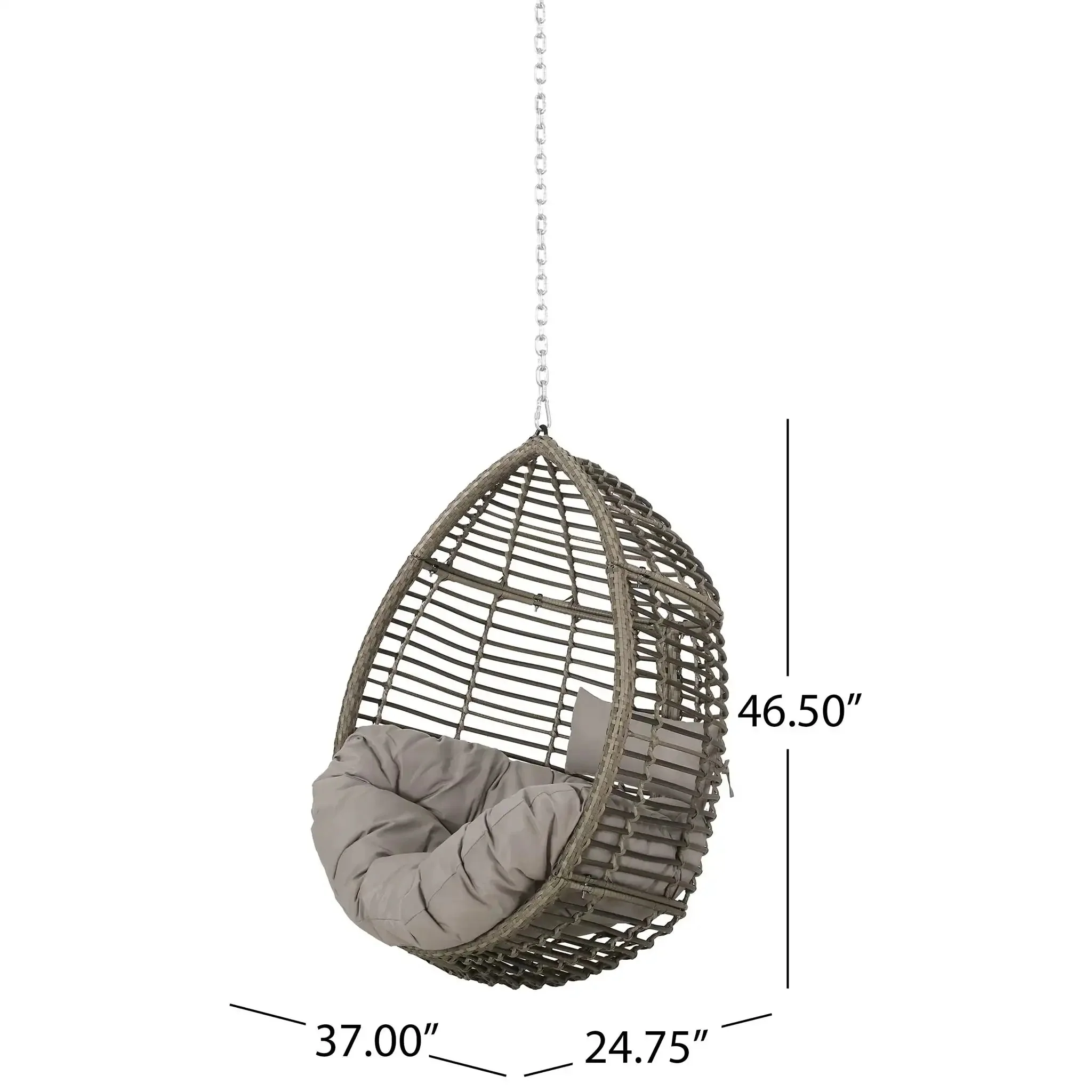 Morris Teardrop - Hanging Chair With Chain And Water Resistant Cushions - Image 3