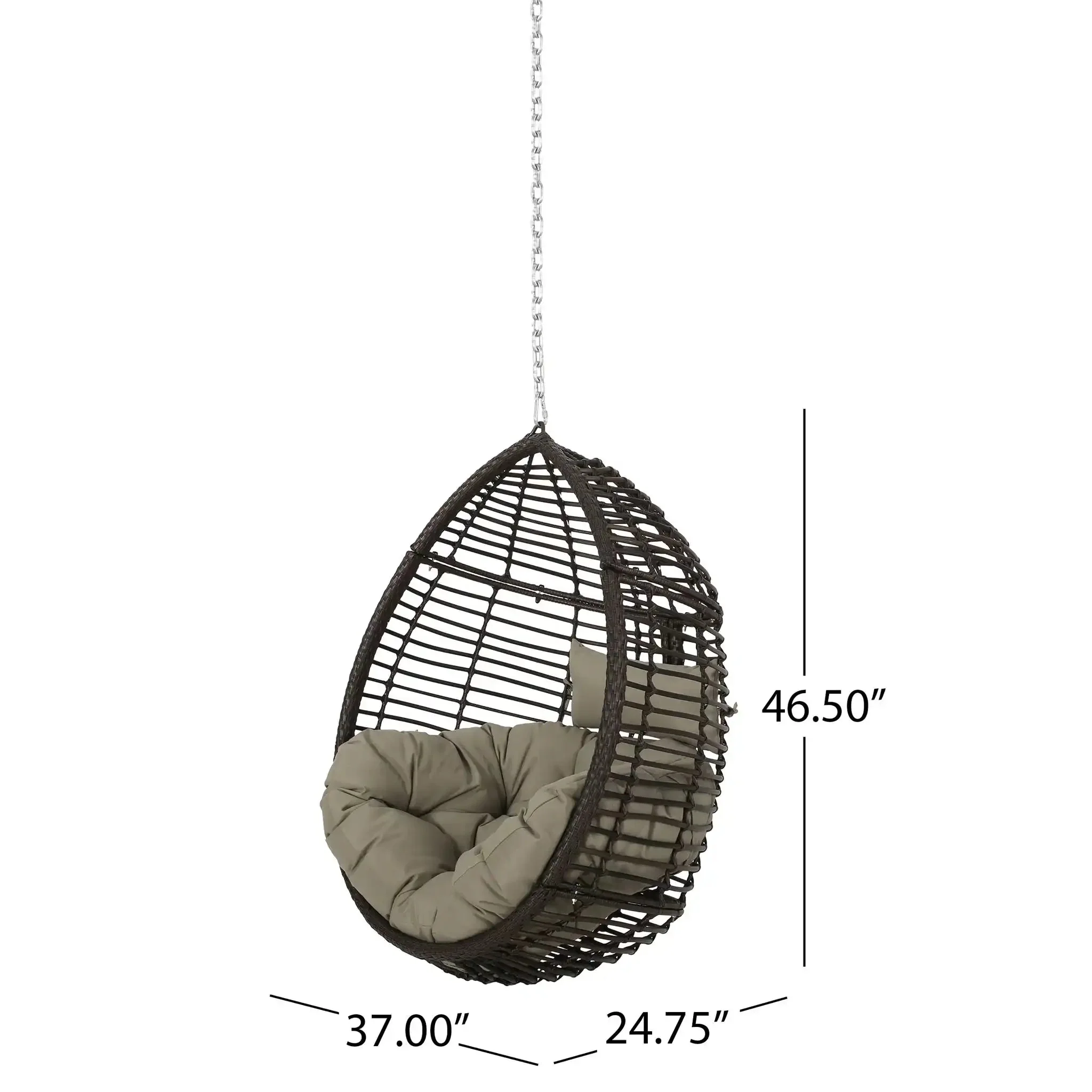 Morris Teardrop - Hanging Chair With Chain And Water Resistant Cushions - Image 6