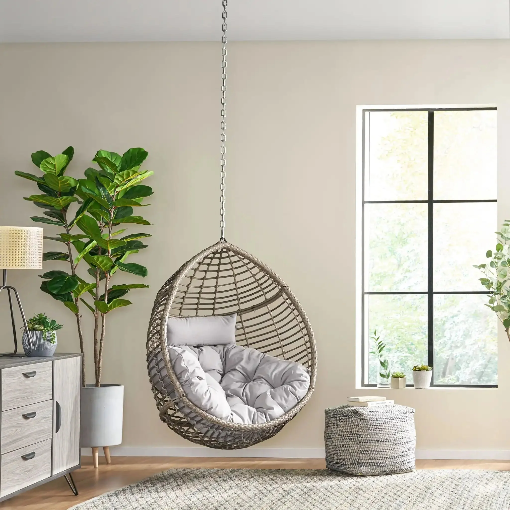Morris Teardrop - Hanging Chair With Chain And Water Resistant Cushions - Image 8