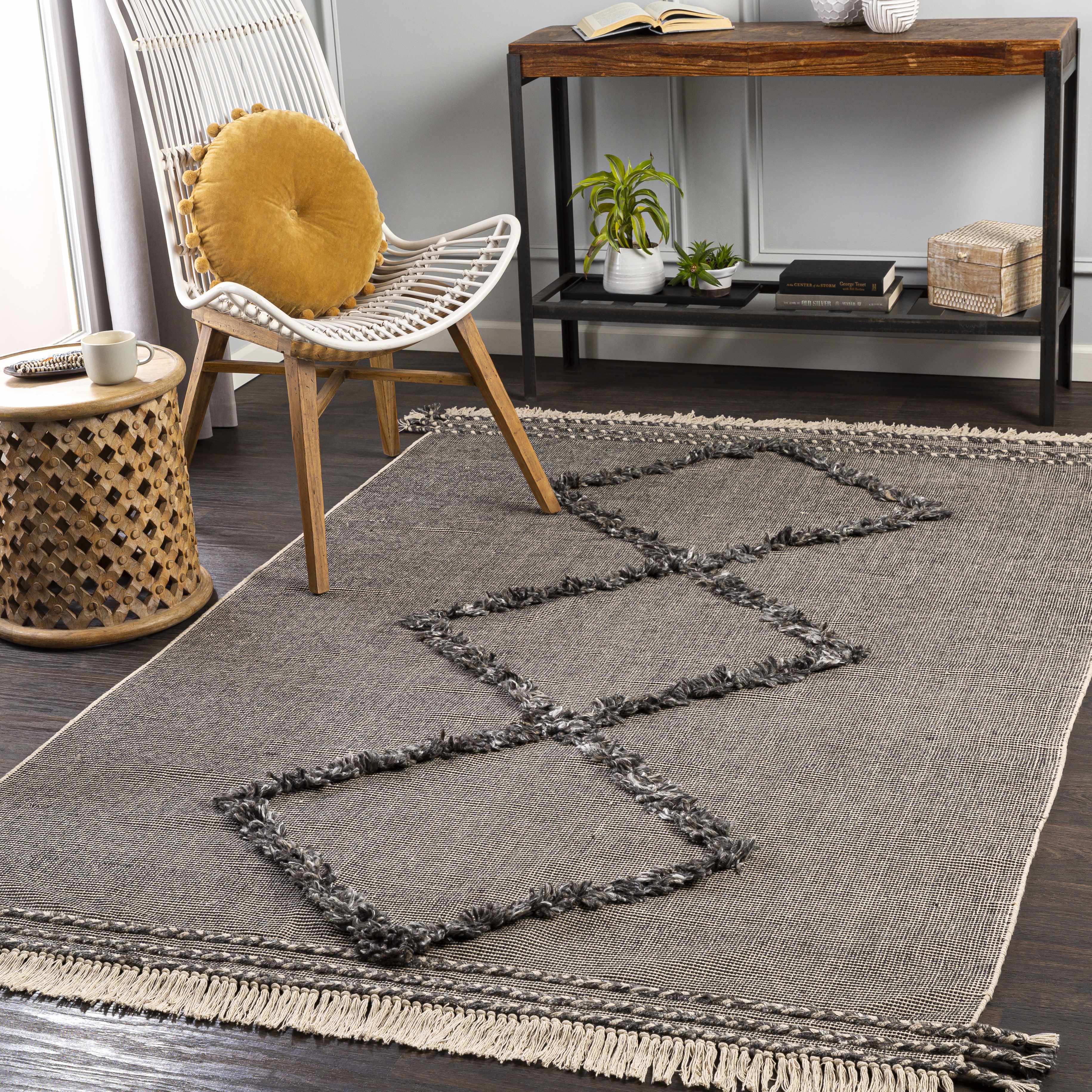 Mossman Brown Diamond High-Low Rug - Clearance - Image 2