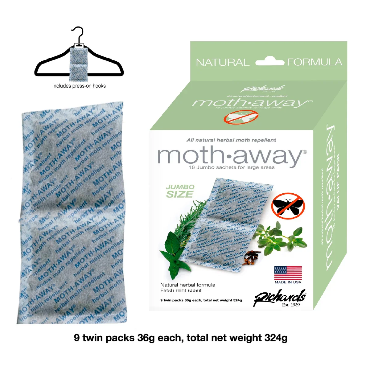 Moth Away Sachets Nontoxic (White 2.25" x 2.25") - Image 15