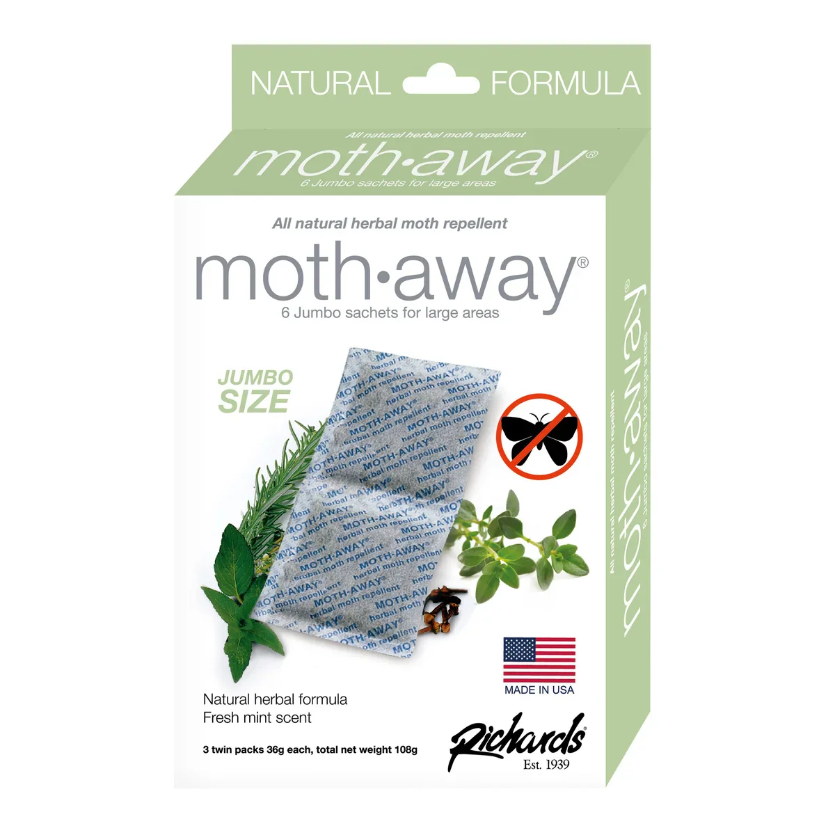 Moth Away Sachets Nontoxic (White 7" x 4.5") Jumbo - Image 9