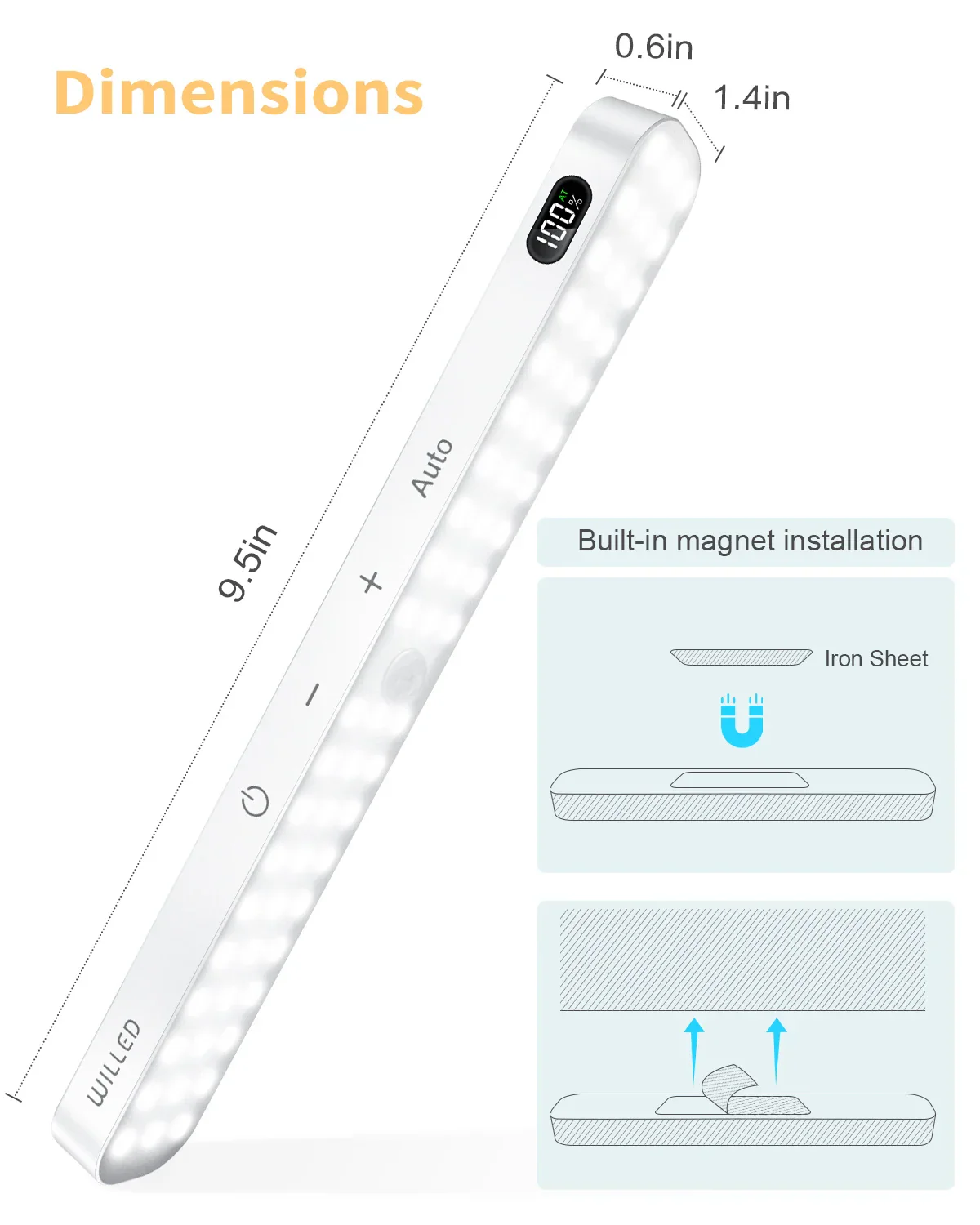 Motion Sensor LED Cabinet Light 60LED Rechargeable Wireless Under Cabinet Lamp - Image 6