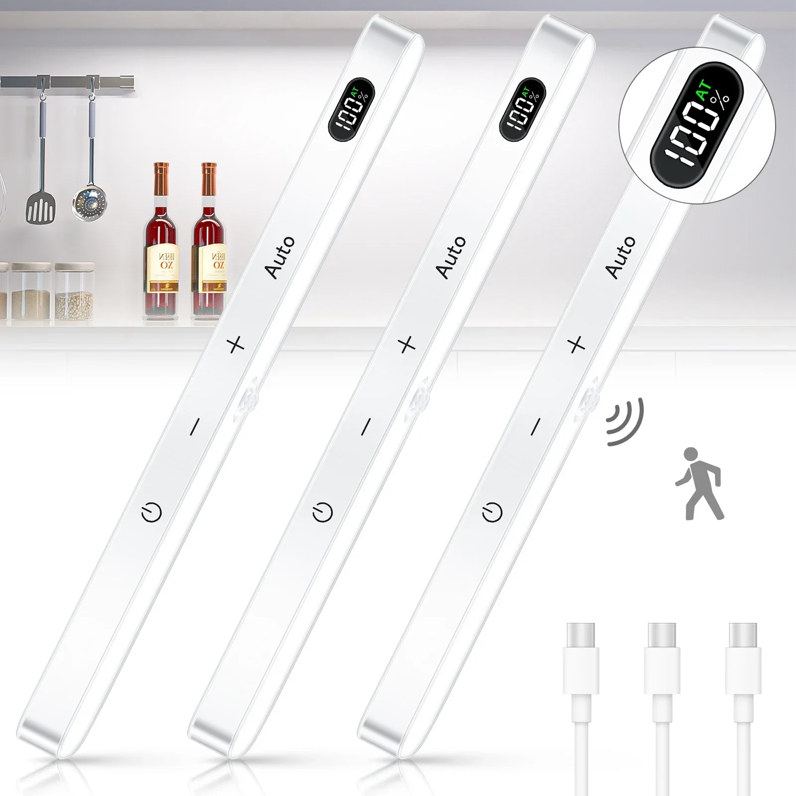 Motion Sensor LED Cabinet Light 60LED Rechargeable Wireless Under Cabinet Lamp - Image 8