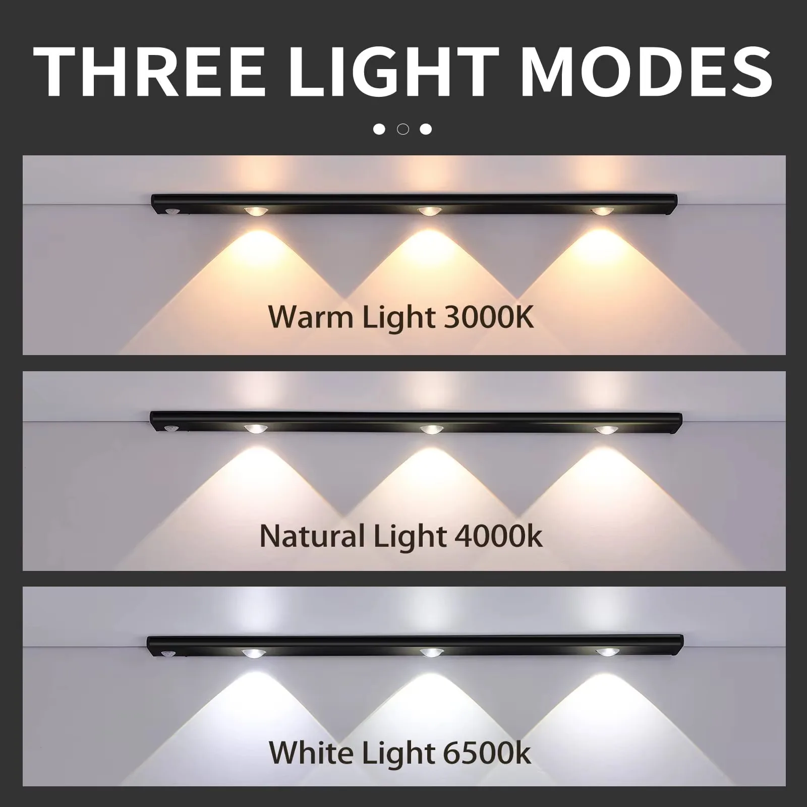 Motion Sensor Light Wireless USB LED Night Light for Under Cabinet Lighting - Image 2