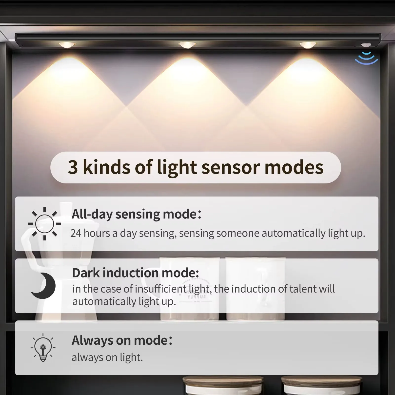 Motion Sensor Light Wireless USB LED Night Light for Under Cabinet Lighting - Image 3